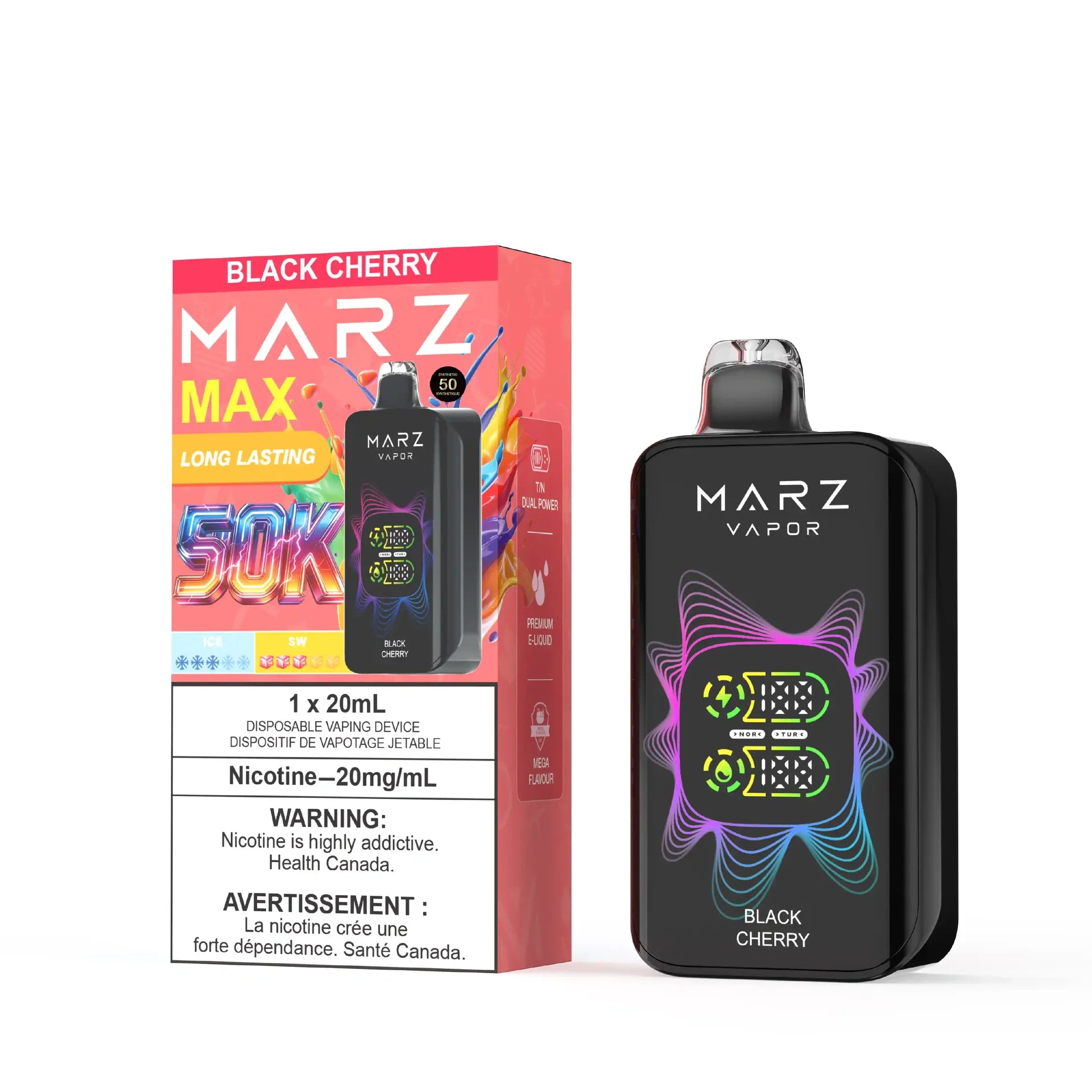 Black Cherry Marz Max - Disposable E-Cig 50K (Bold 50)
