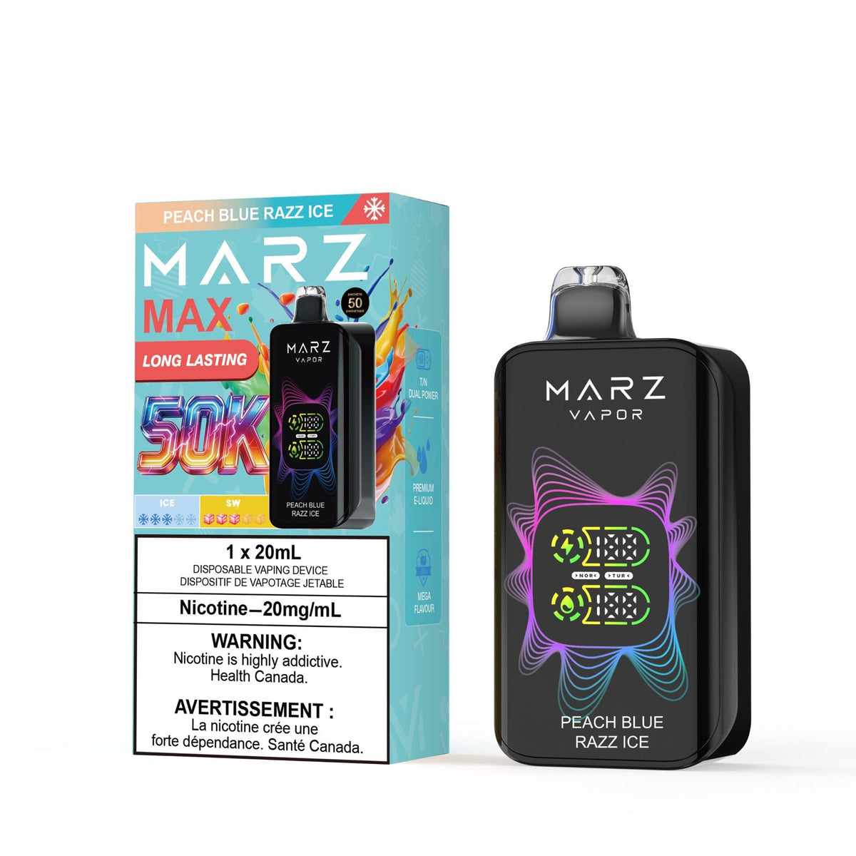 Peach Blue Razz Ice Marz Max - Disposable 50K (Bold 50)