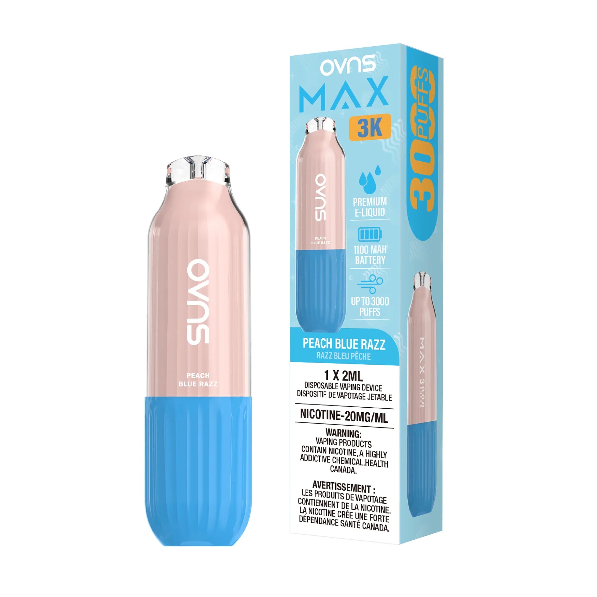 Peach Blue Razz Ovns Max - Disposable 3K by OVNS