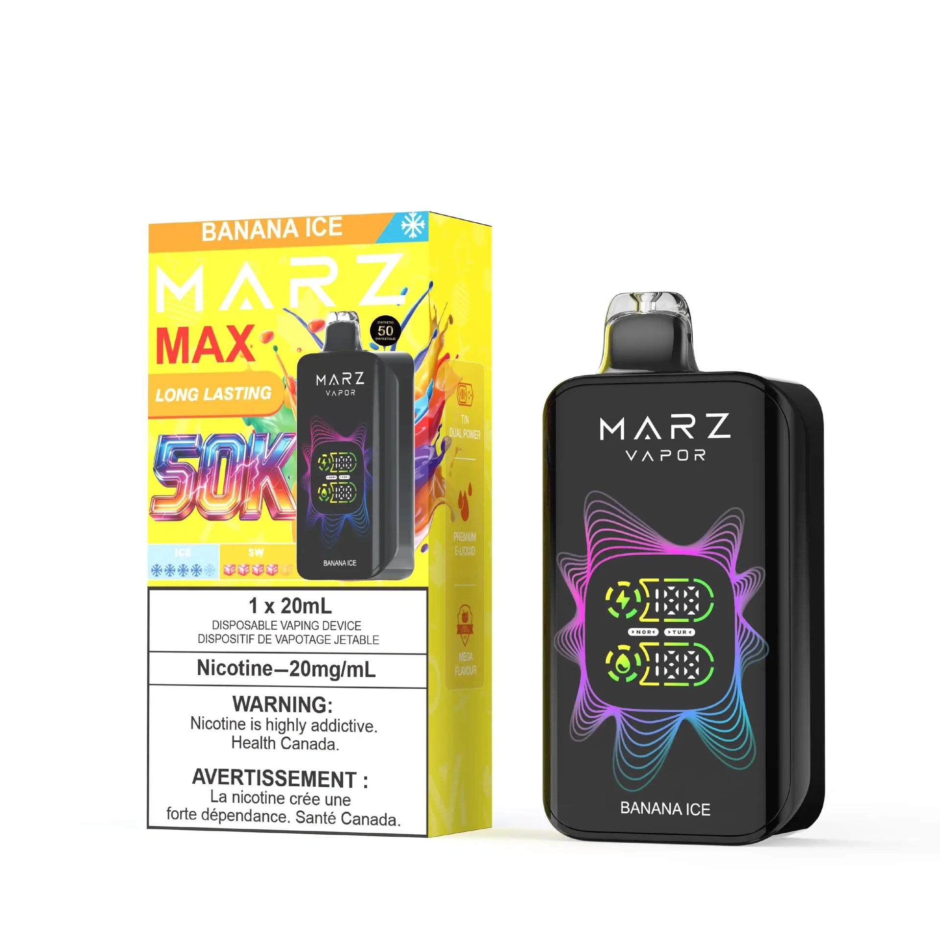 Banana Ice Marz Max - Disposable E-Cig 50K (Bold 50)