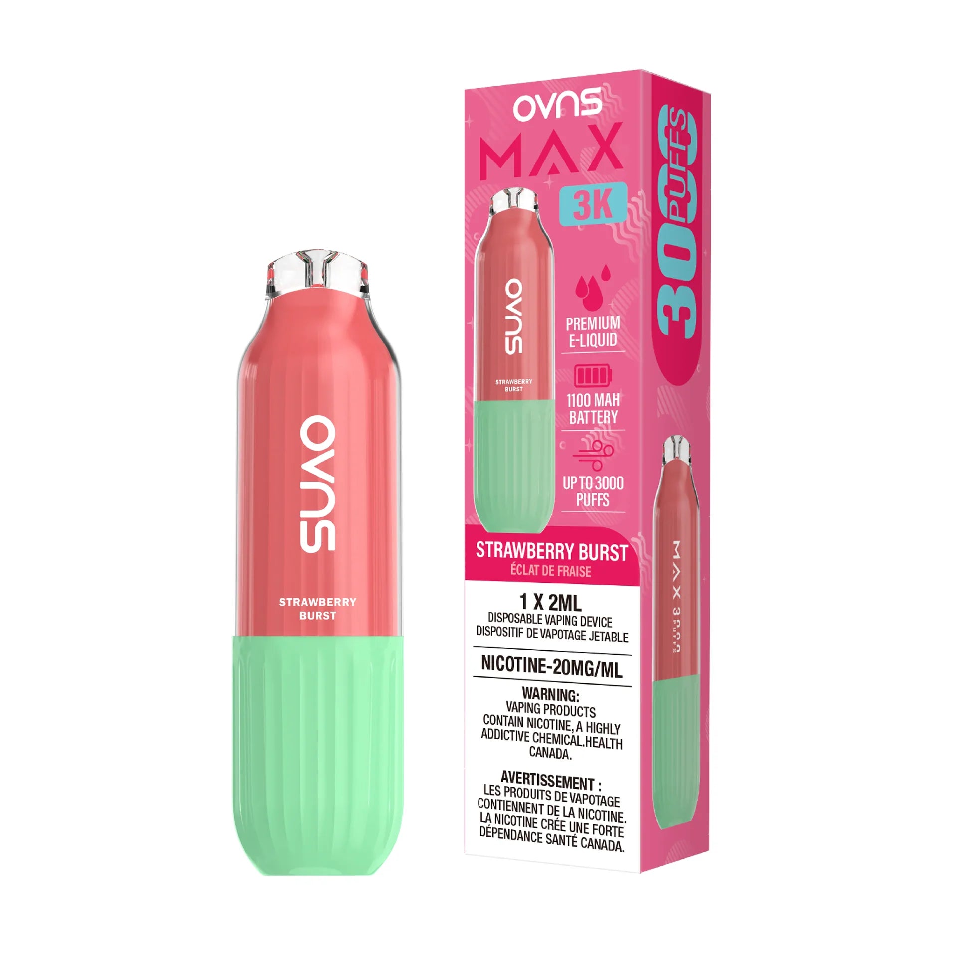 Strawberry Burst Ovns Max - Disposable 3K by OVNS