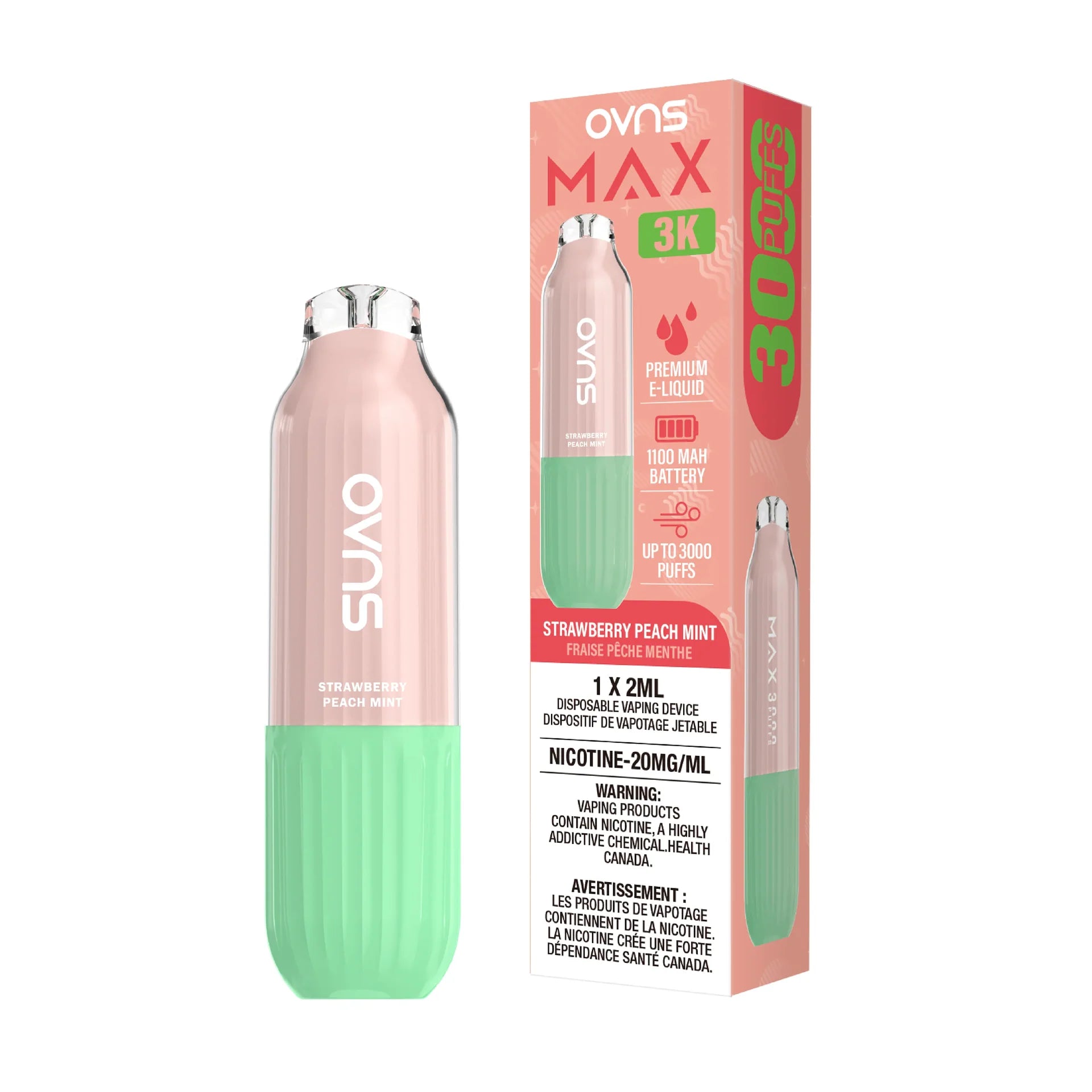 Strawberry Peach Mint Ovns Max - Disposable 3K by OVNS