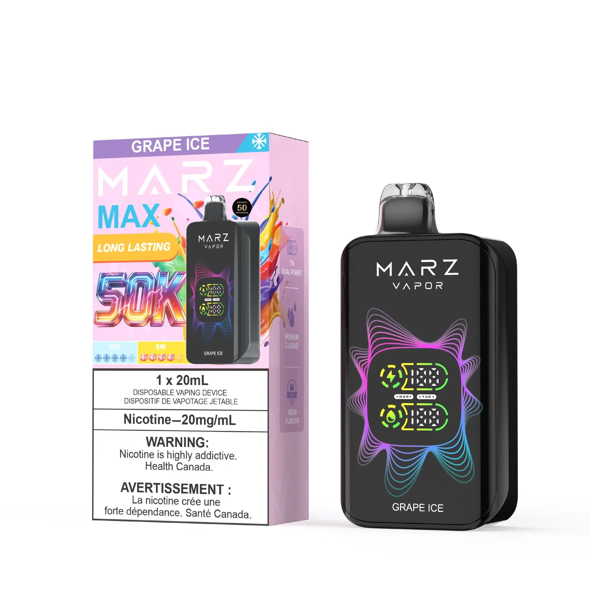Grape Ice Marz Max - Disposable E-Cig 50K (Bold 50)