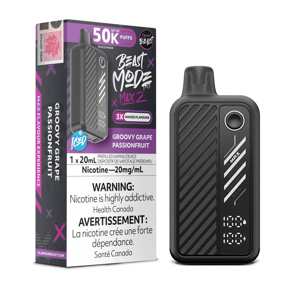 Groovy Grape Passionfruit Flavour Beast Mode Max 2 - Disposa – Vape Trader