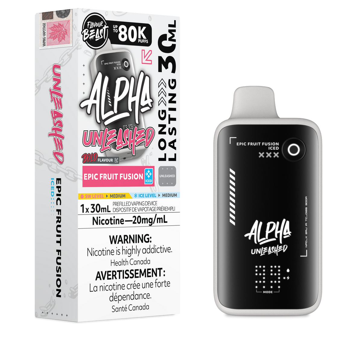 Epic Fruit Fusion Iced Flavour Beast Alpha Unleashed - Disposable Vape 80K