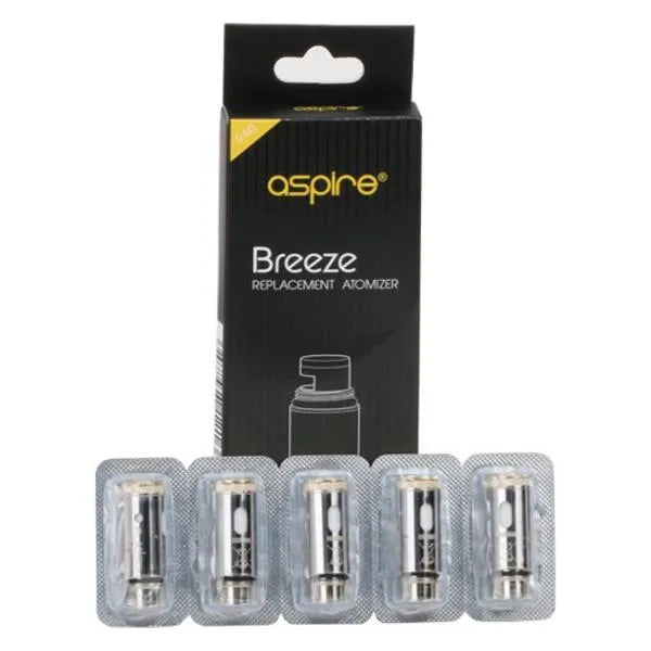 Aspire Breeze 2 replacement U-Tech coils in a black box with five individual coils.