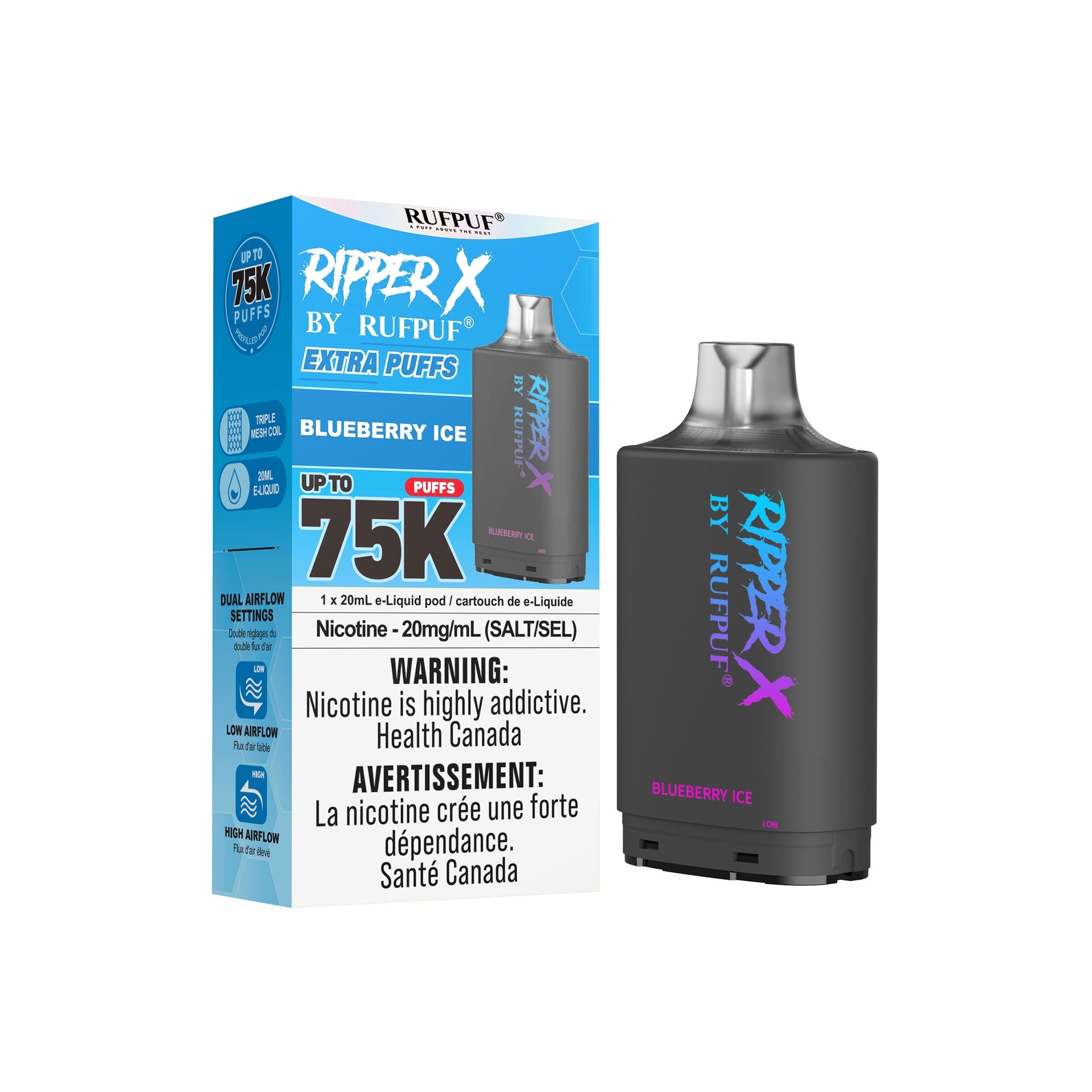 Blueberry Ice Rufpuf Ripper X Pods 75K by RIPPER X BY RUFPUF