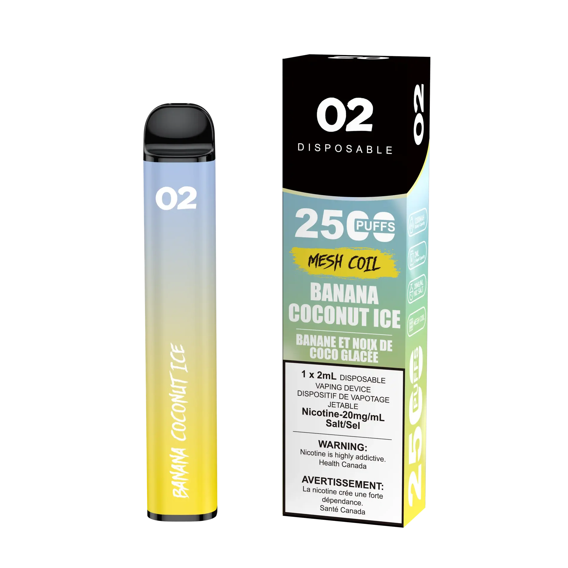 Banana Coconut Ice O2 - Disposable 2.5K by O2