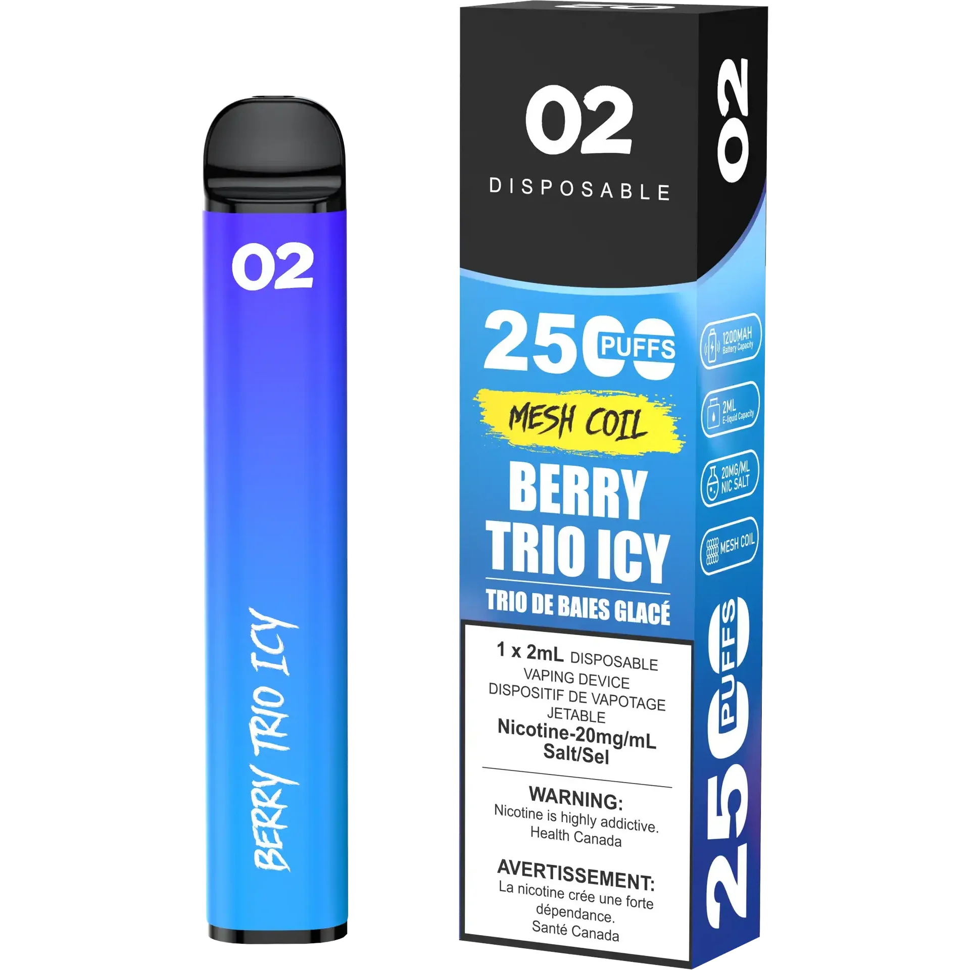 Berry Trio Icy O2 - Disposable 2.5K by O2