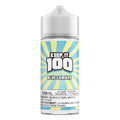 Keep It 100 Blue Lemons 100mL e-liquid bottle with blue and yellow sunburst label.