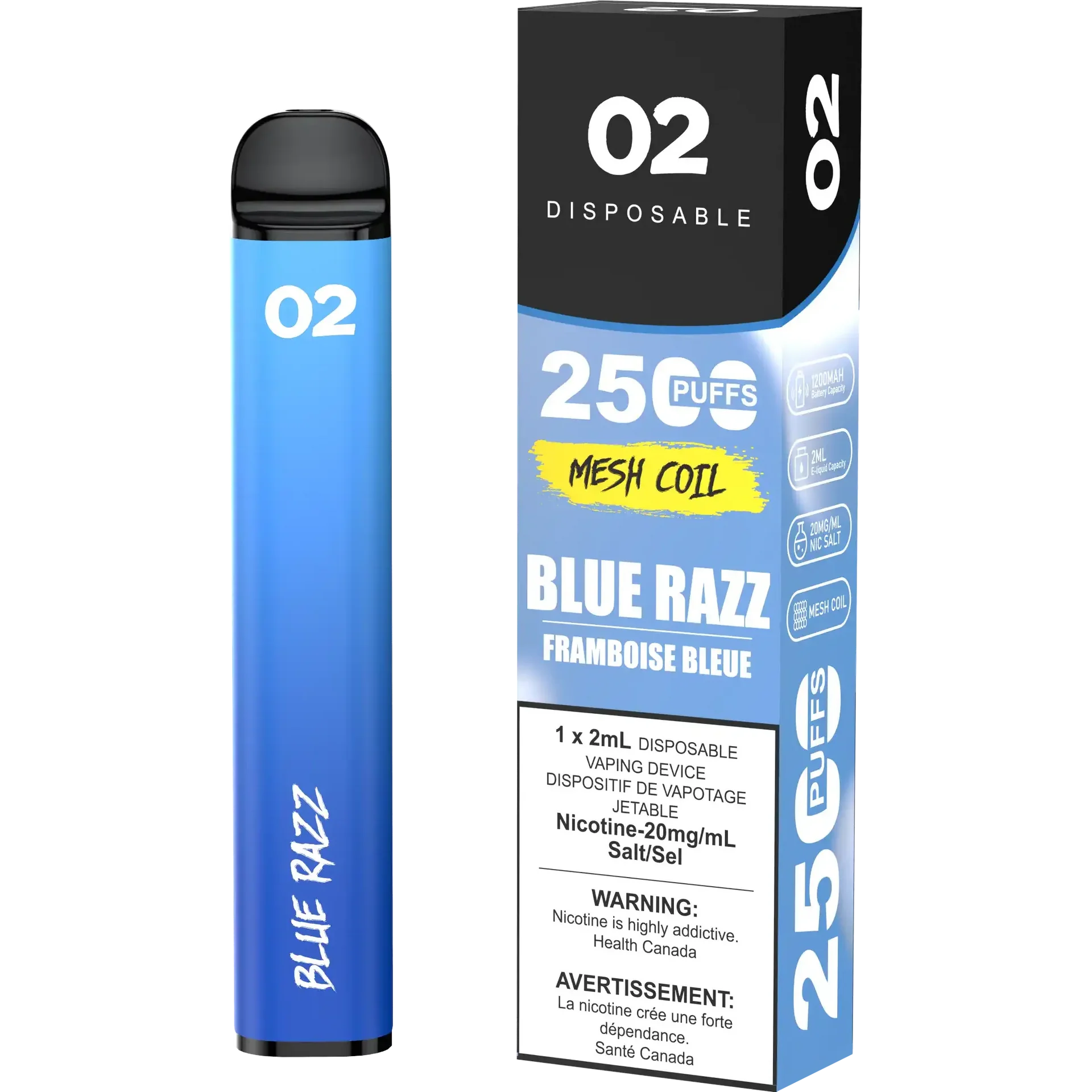 Blue Razz O2 - Disposable 2.5K by O2