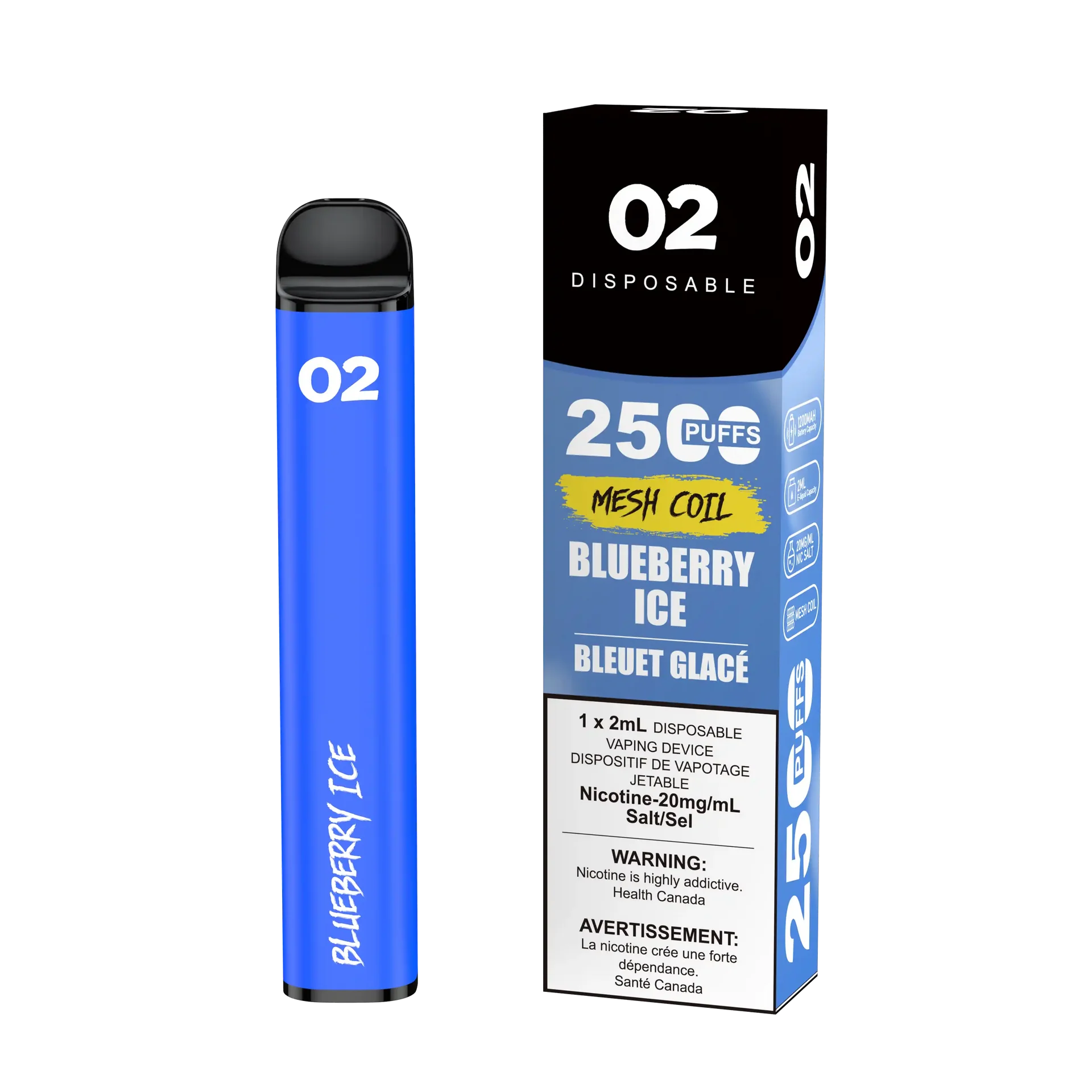 Blueberry Ice O2 - Disposable 2.5K by O2
