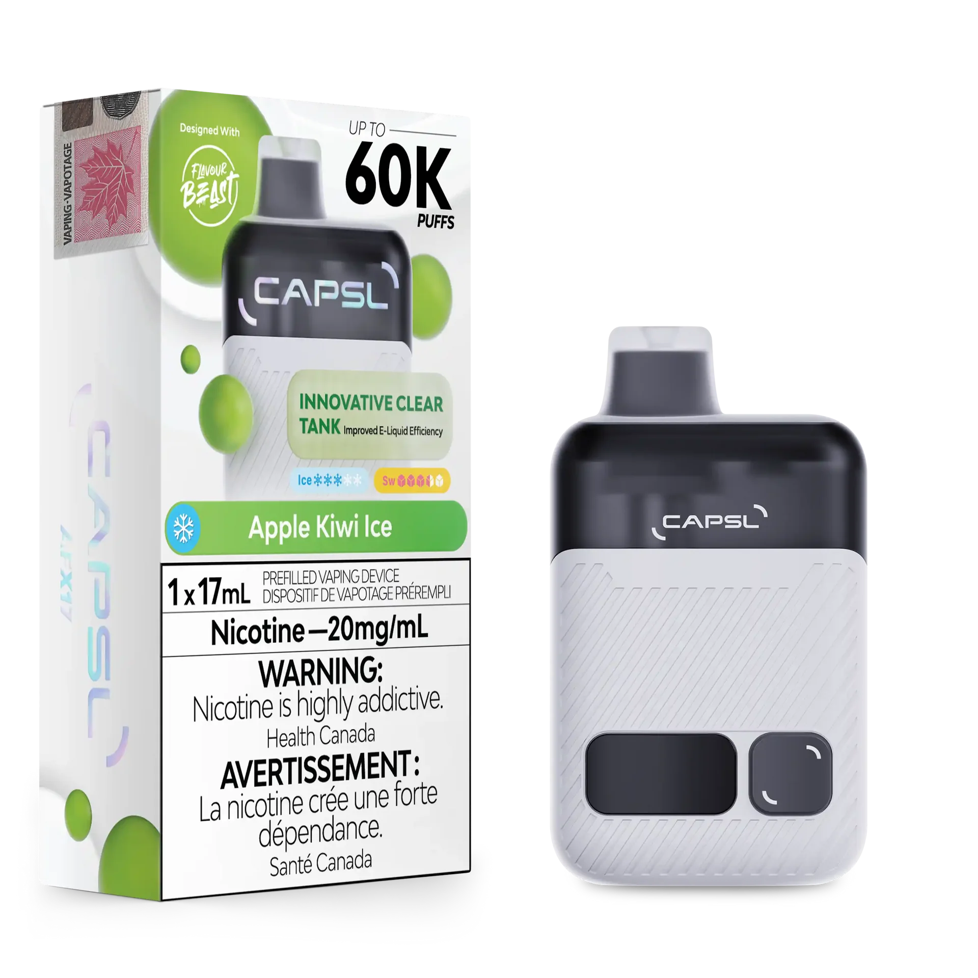 Apple Kiwi Ice CAPSL - AFX17 Disposable 60K by CAPSL