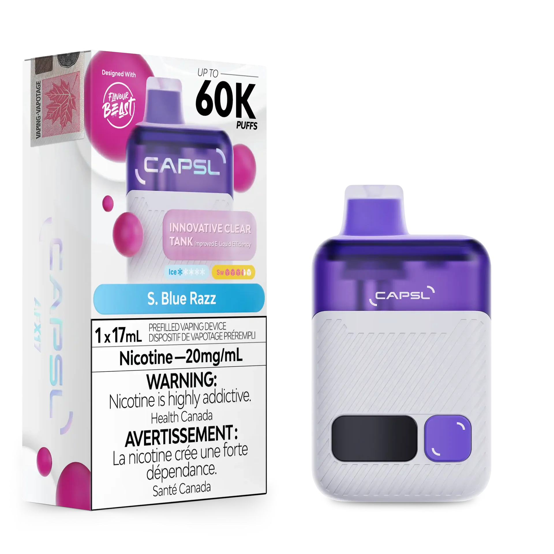 Sour Blue Razz CAPSL - AFX17 Disposable 60K by CAPSL