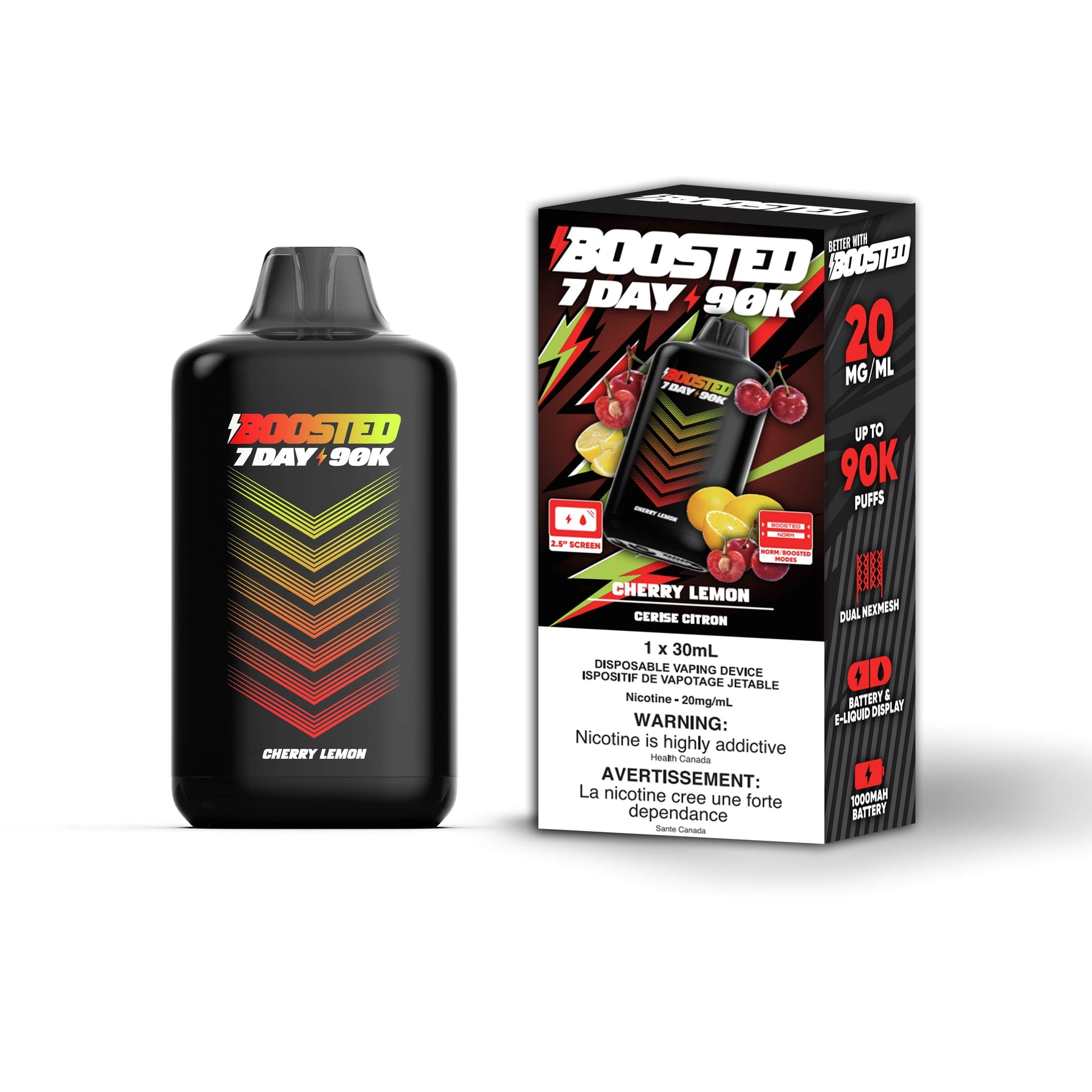 Cherry Lemon Boosted 7 Day 90K - Disposable Vape by BOOSTED