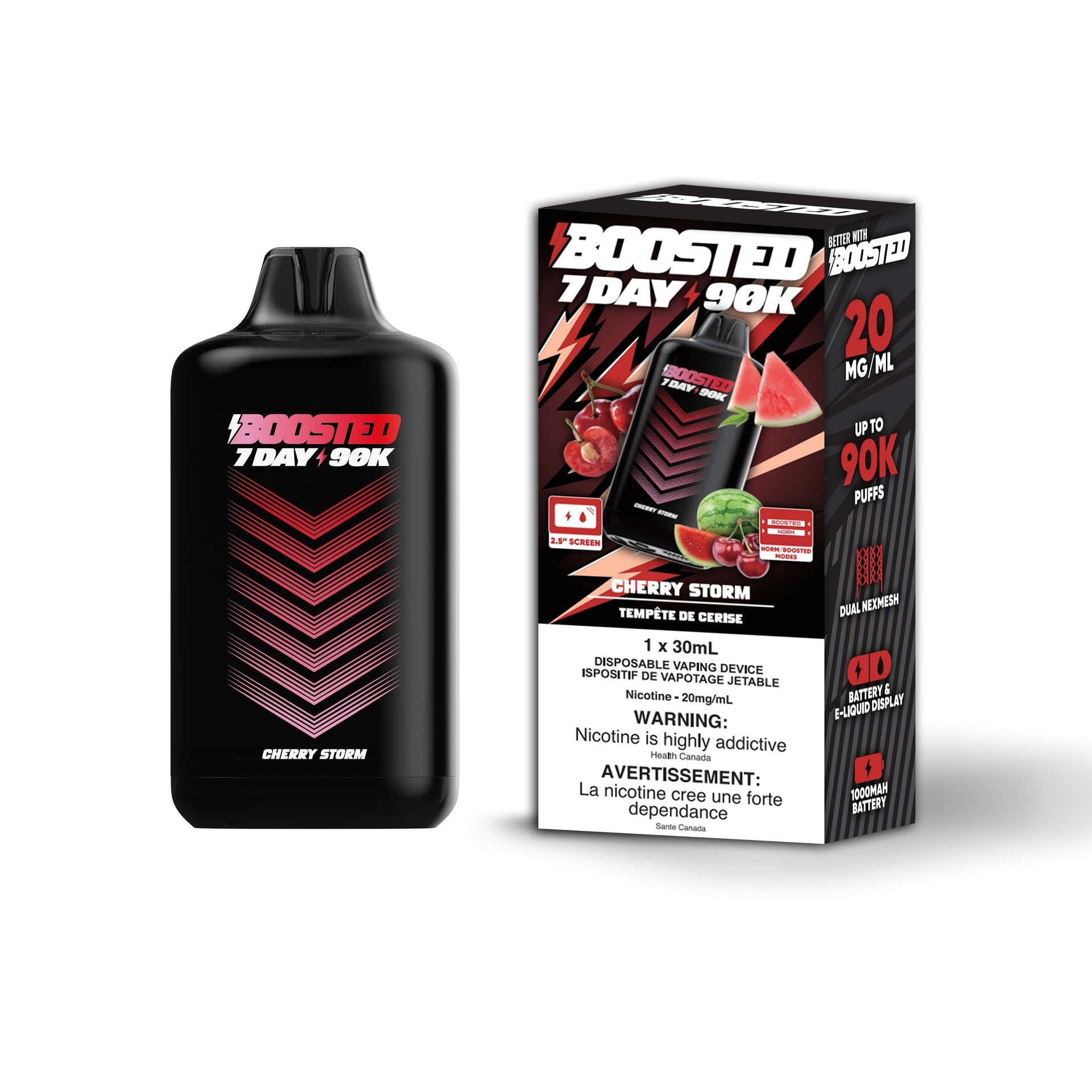 Cherry Storm Boosted 7 Day 90K - Disposable Vape by BOOSTED