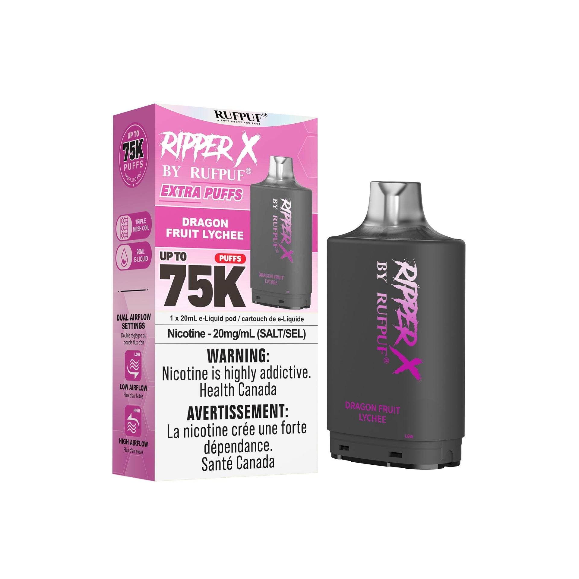 Dragon Fruit Lychee Rufpuf Ripper X Pods 75K by RIPPER X BY RUFPUF