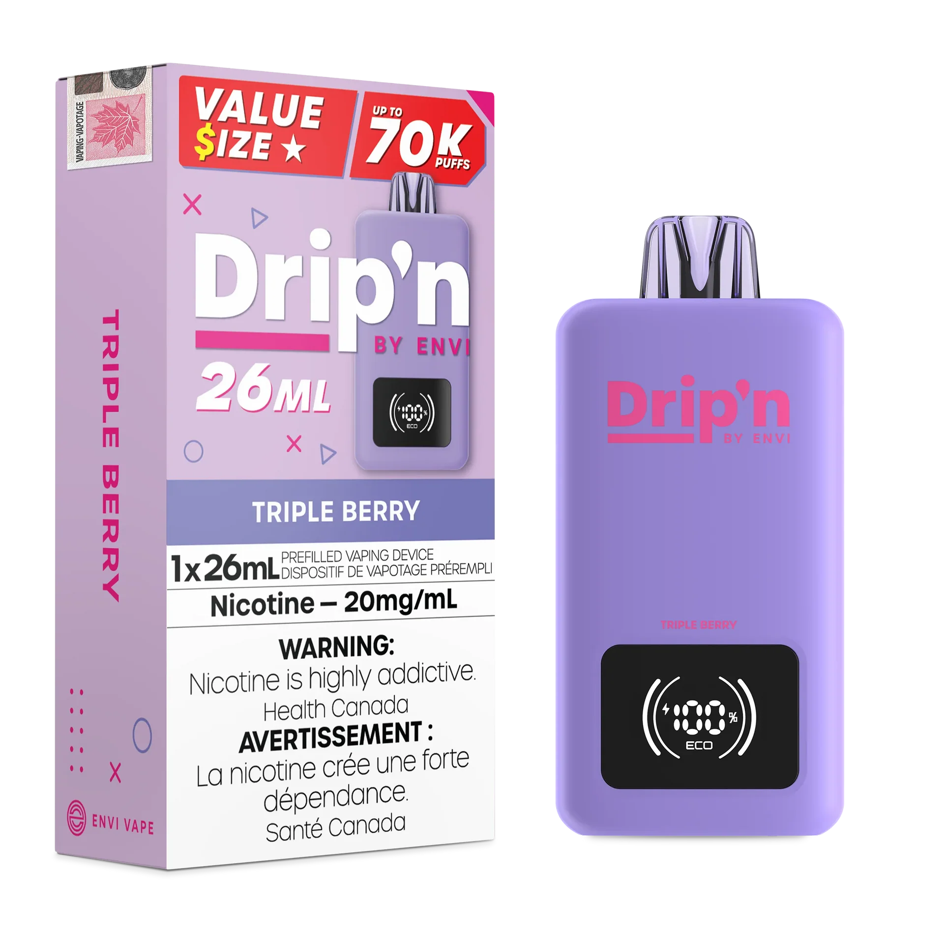 Triple Berry Drip'n 26mL - Disposable 70K by DRIP'N