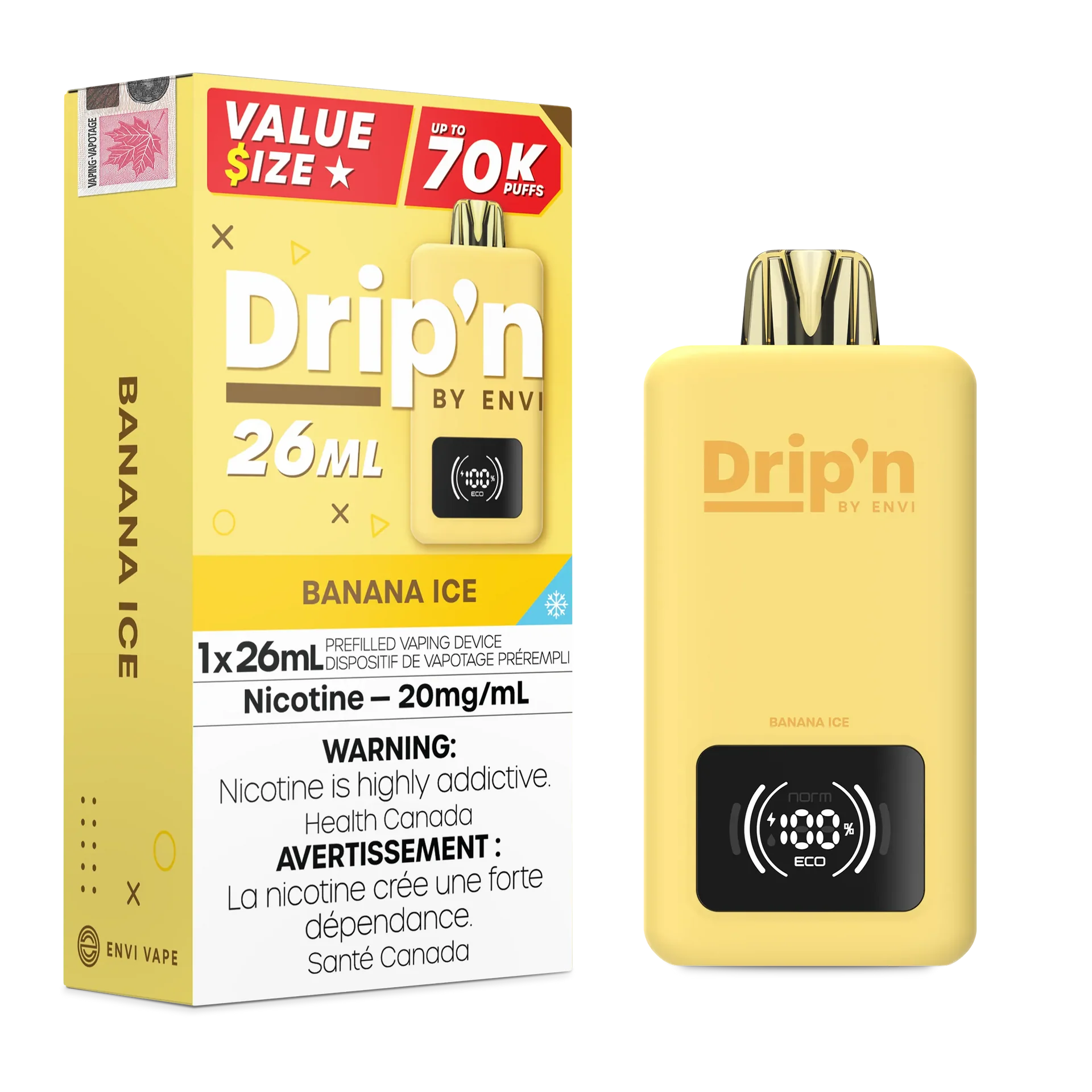 Banana Ice Drip'n 26mL - Disposable 70K by DRIP'N