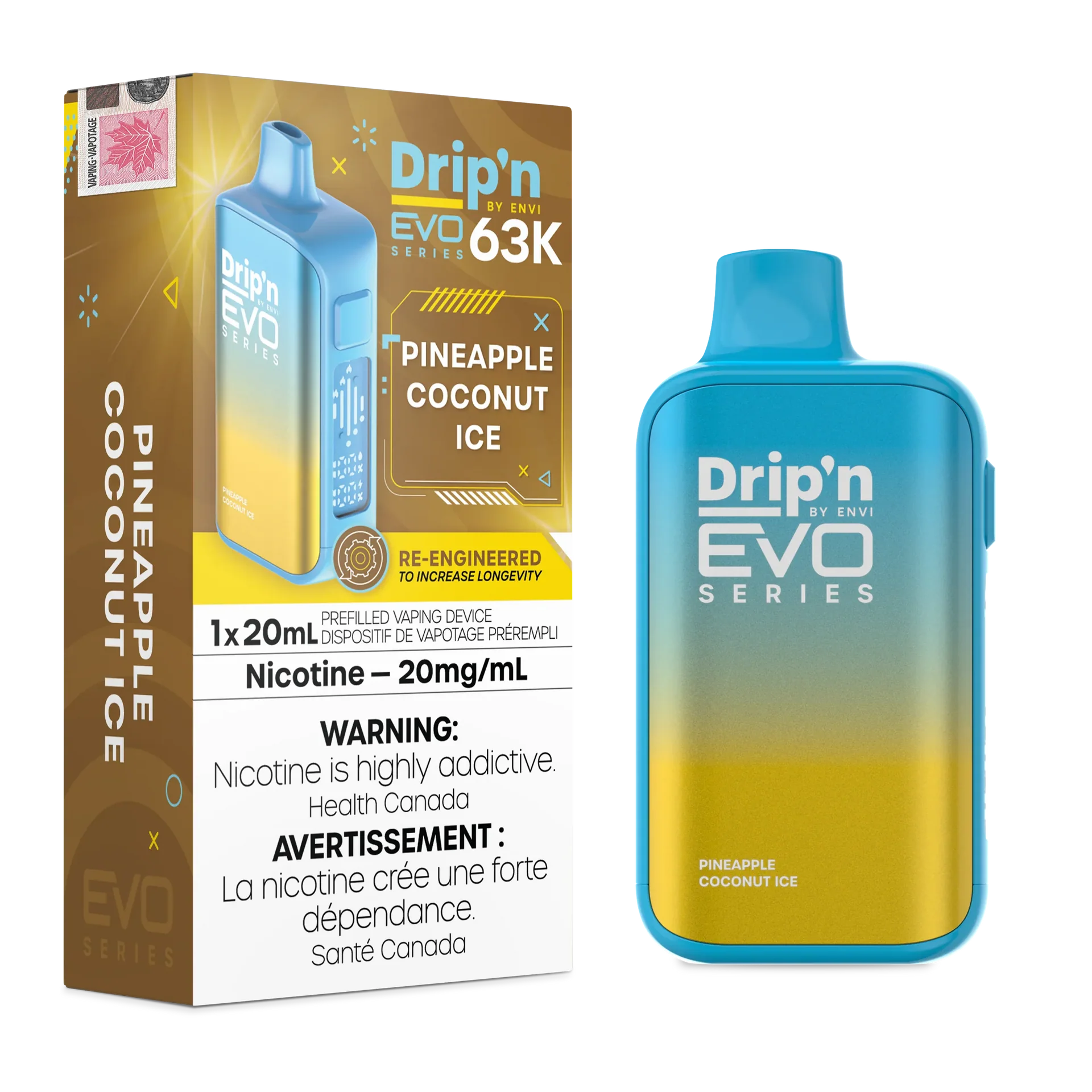 Pineapple Coconut Ice Drip'n by Envi EVO 63K - Disposable Vape