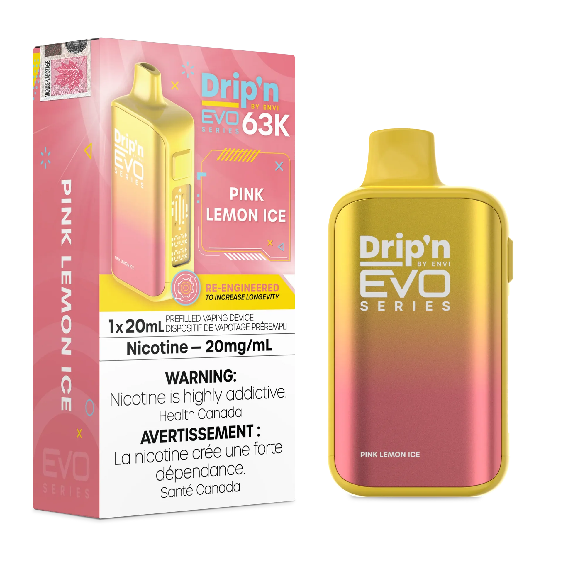 Pink Lemon Ice Drip'n by Envi EVO 63K - Disposable Vape