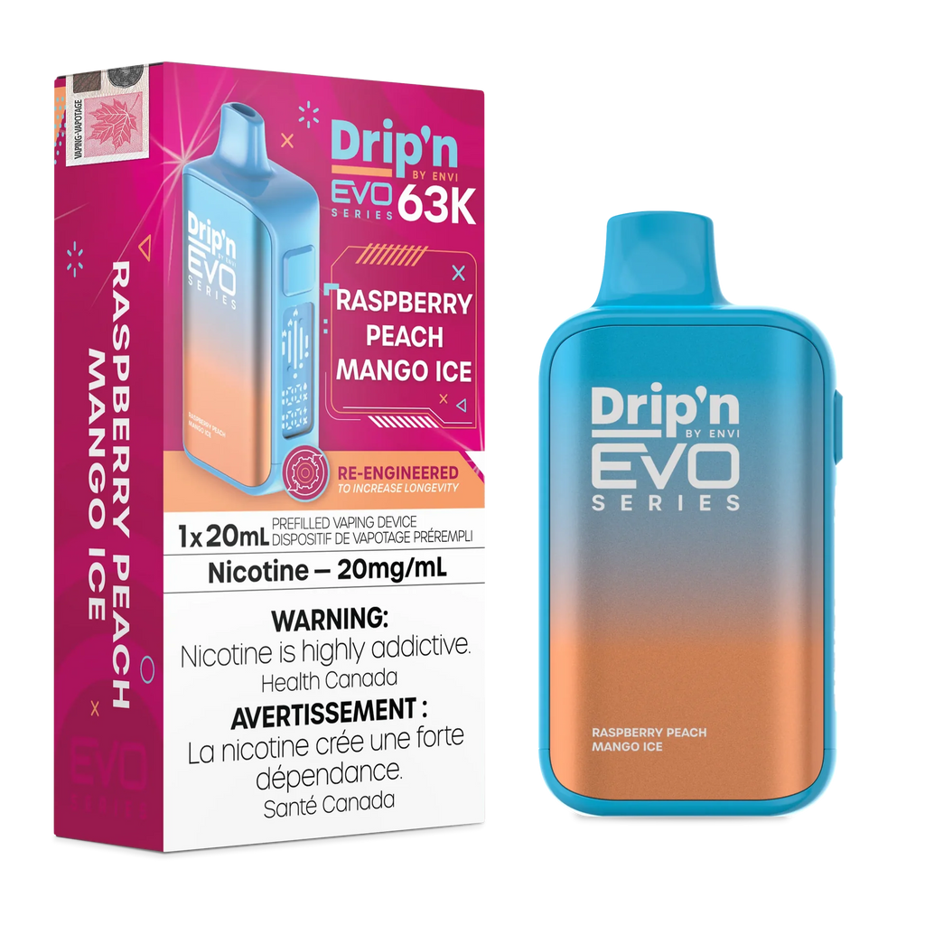 Raspberry Peach Mango Ice Drip'n by Envi EVO 63K - Disposable Vape