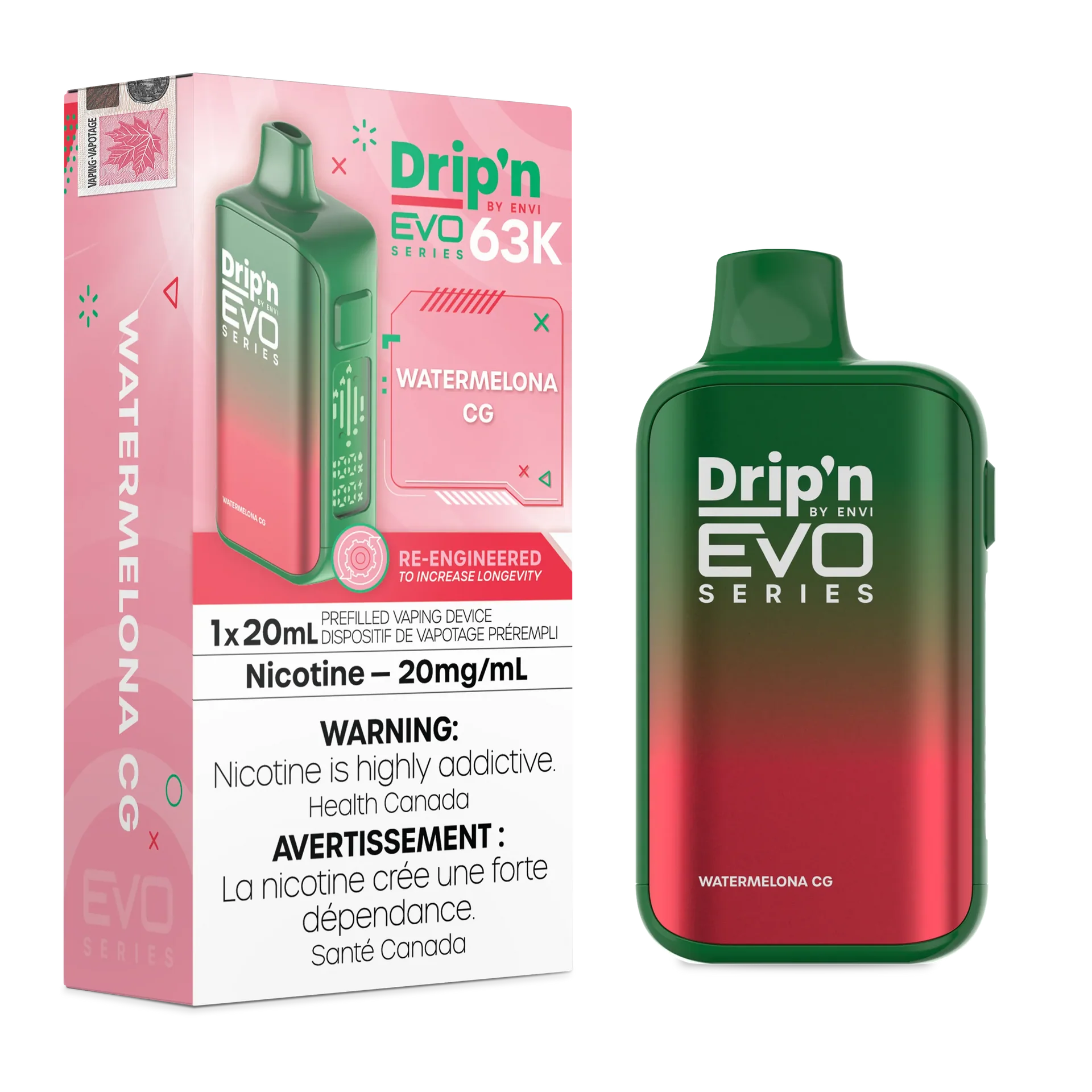 Watermelona CG Drip'n by Envi EVO 63K - Disposable Vape