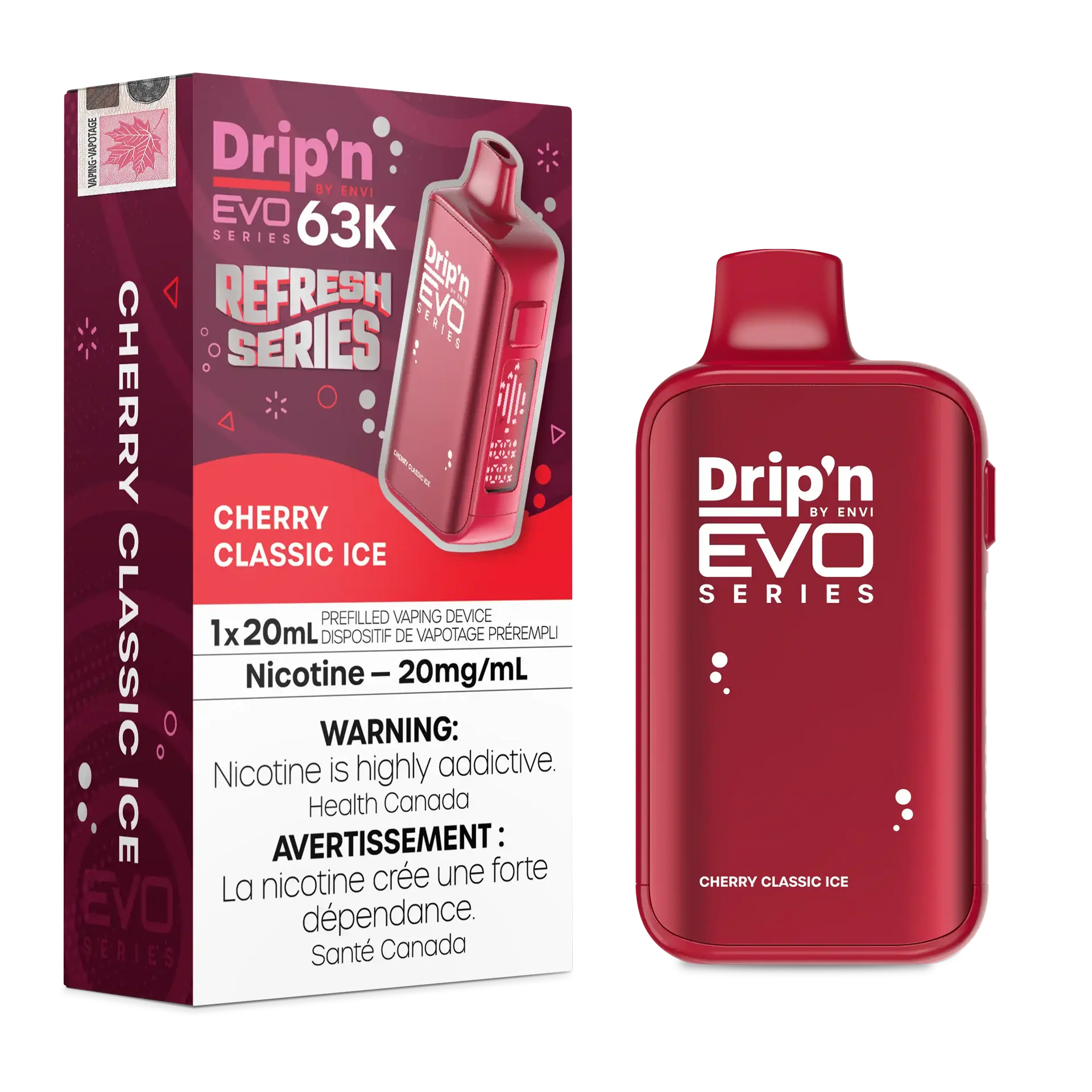Cherry Classic Ice Drip'n by Envi EVO 63K - Disposable Vape - view 1