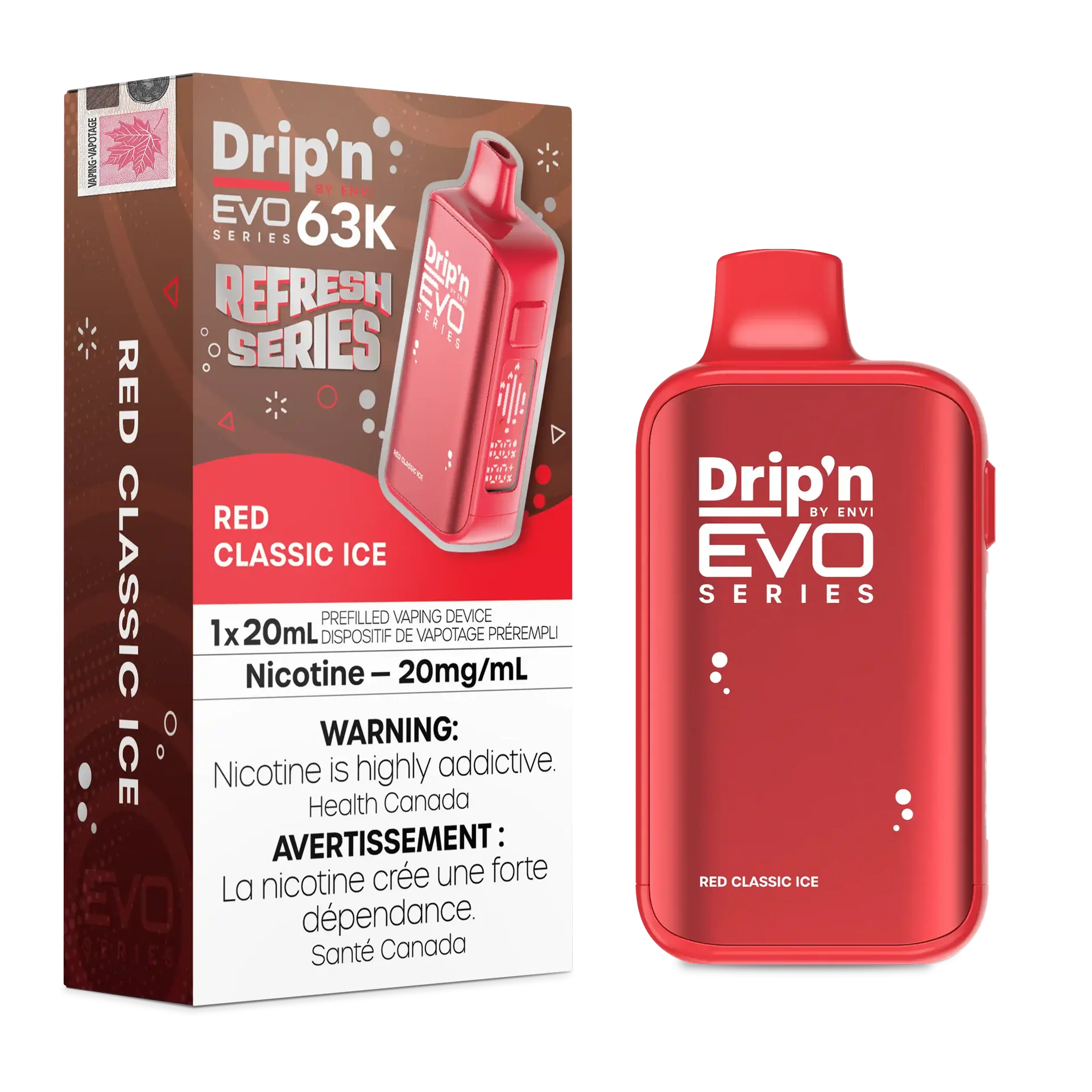 Red Classic Ice Drip'n by Envi EVO 63K - Disposable Vape