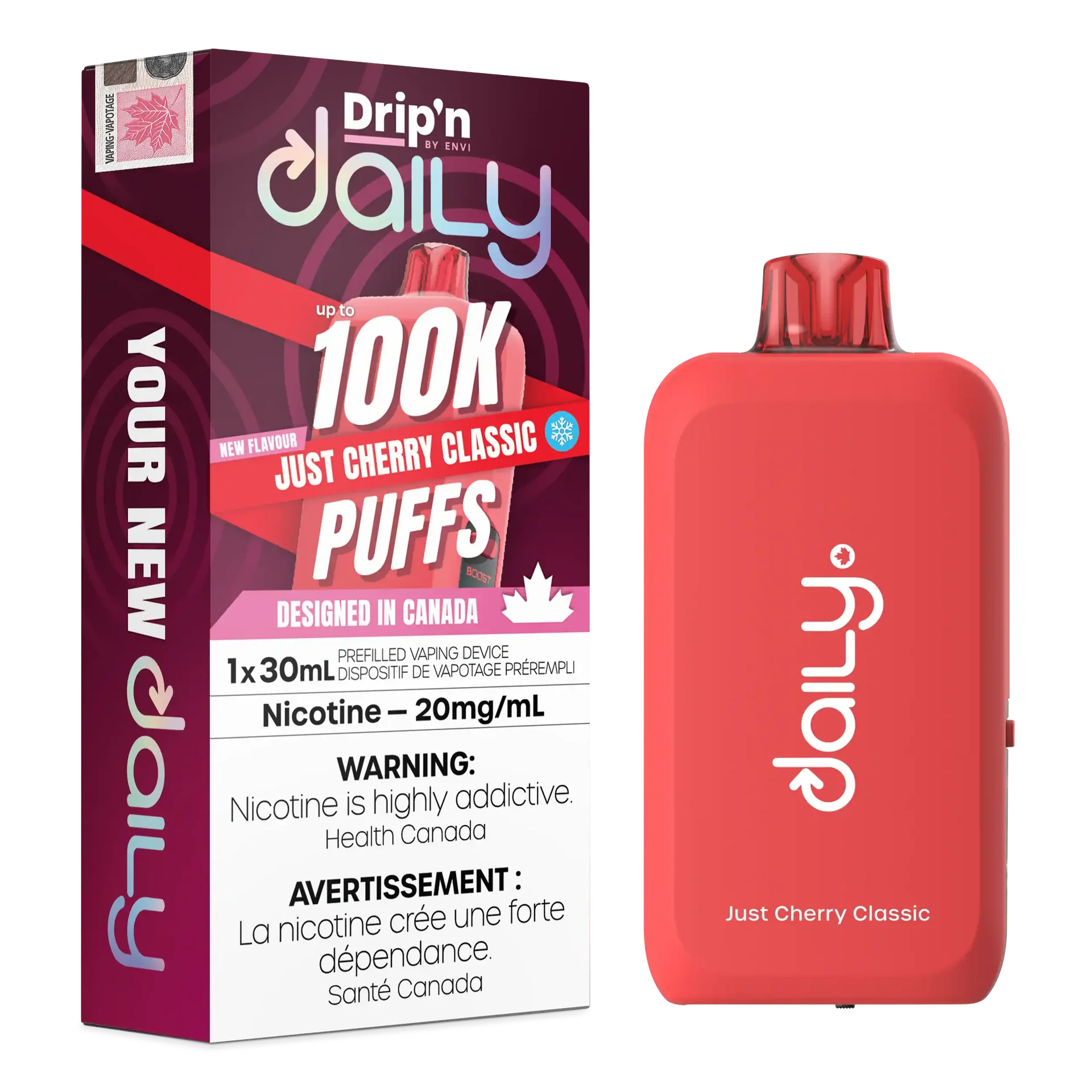 Just Cherry Classic Drip'N Daily 30mL - Disposable Vape 100K by DRIP'N