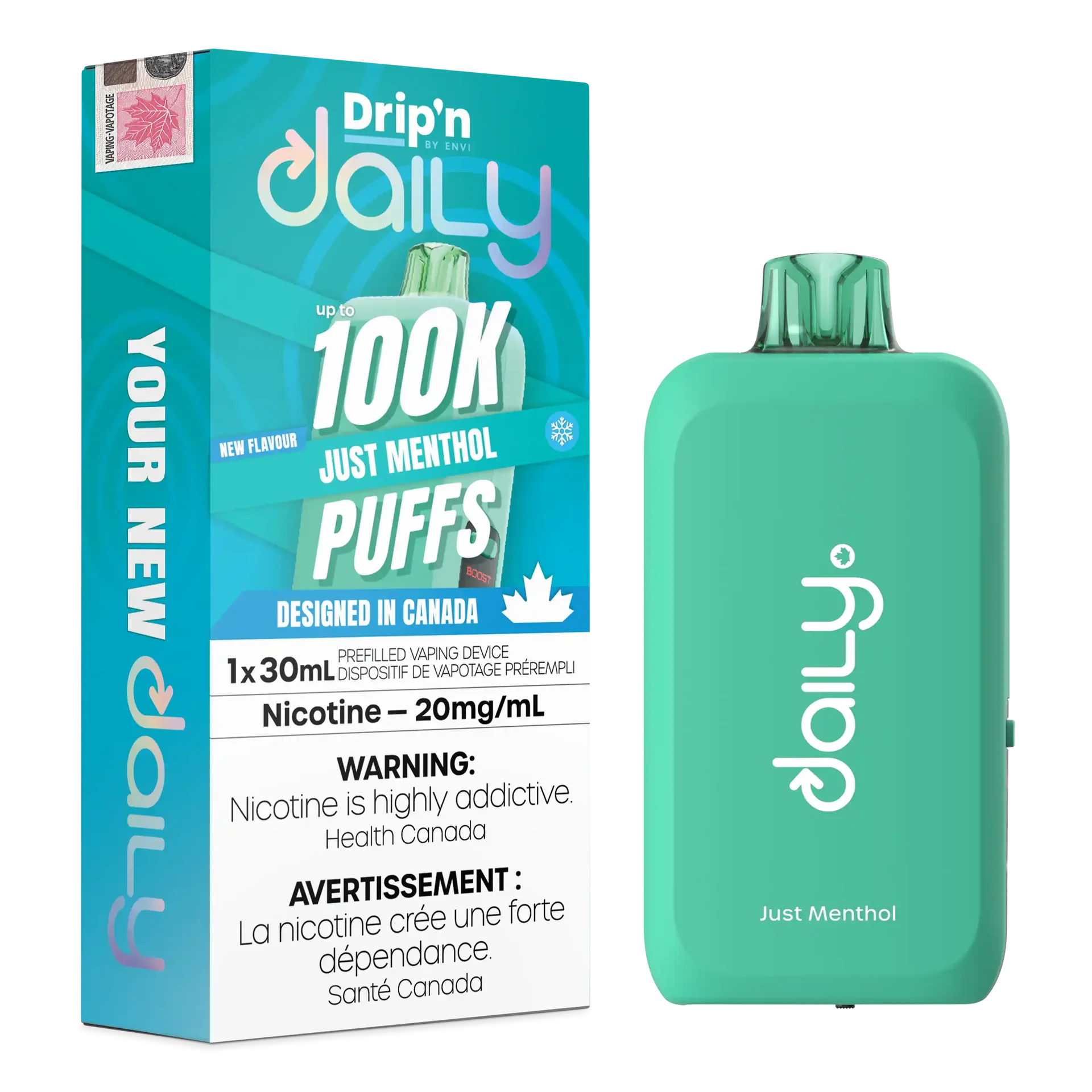 Just Menthol Drip'N Daily 30mL - Disposable Vape 100K by DRIP'N