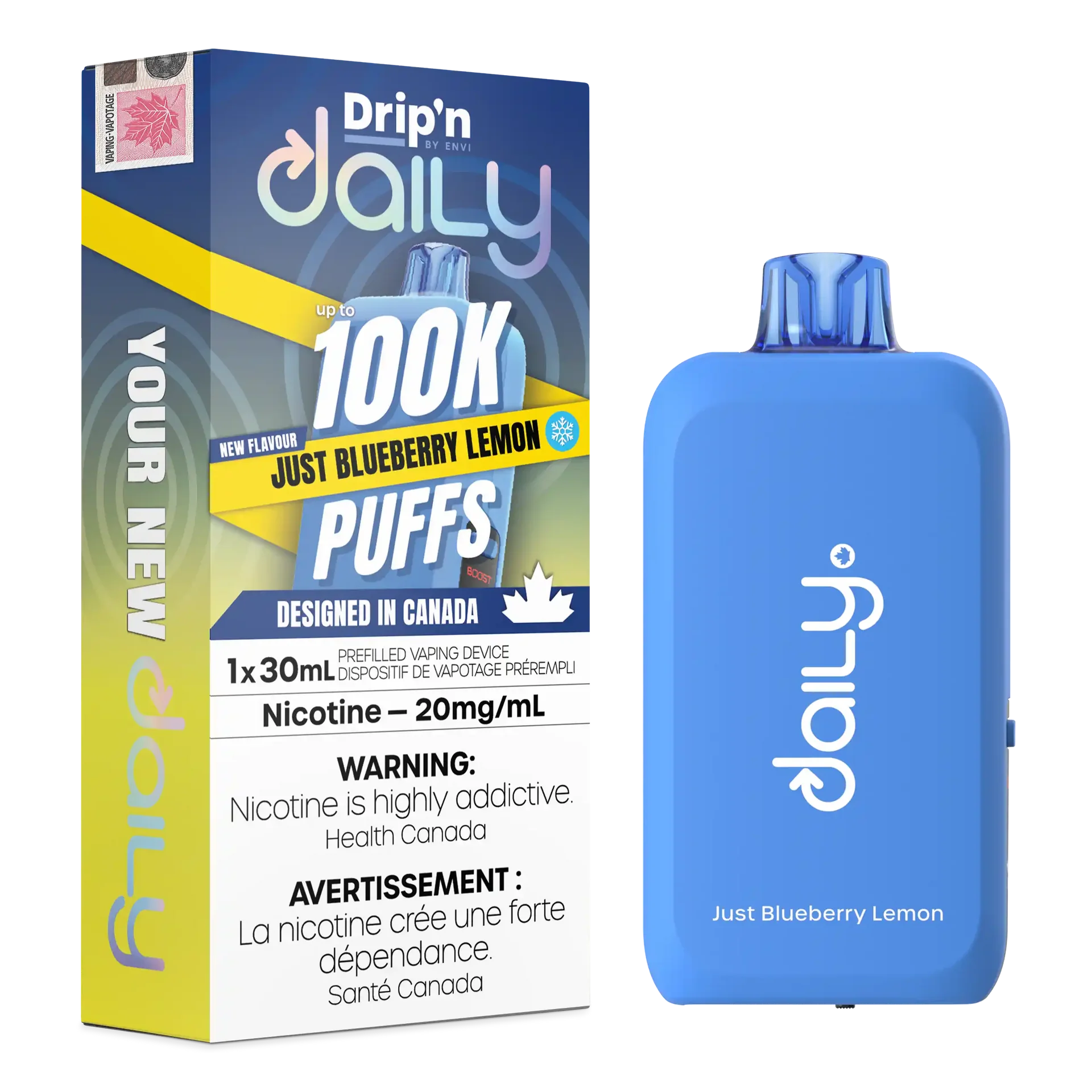 Just Blueberry Lemon Drip'N Daily 30mL - Disposable Vape 100K