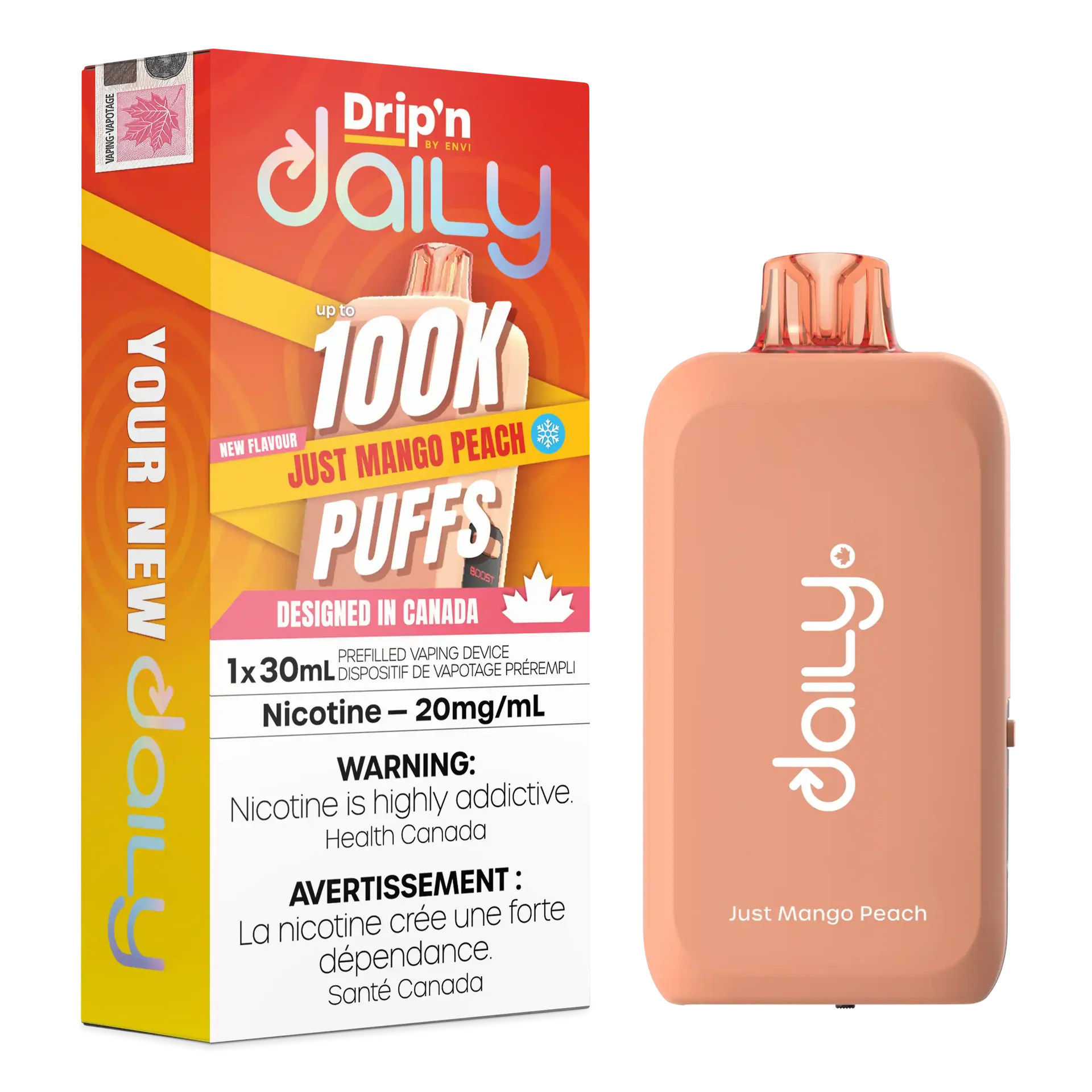 Just Mango Peach Drip'N Daily 30mL - Disposable Vape 100K