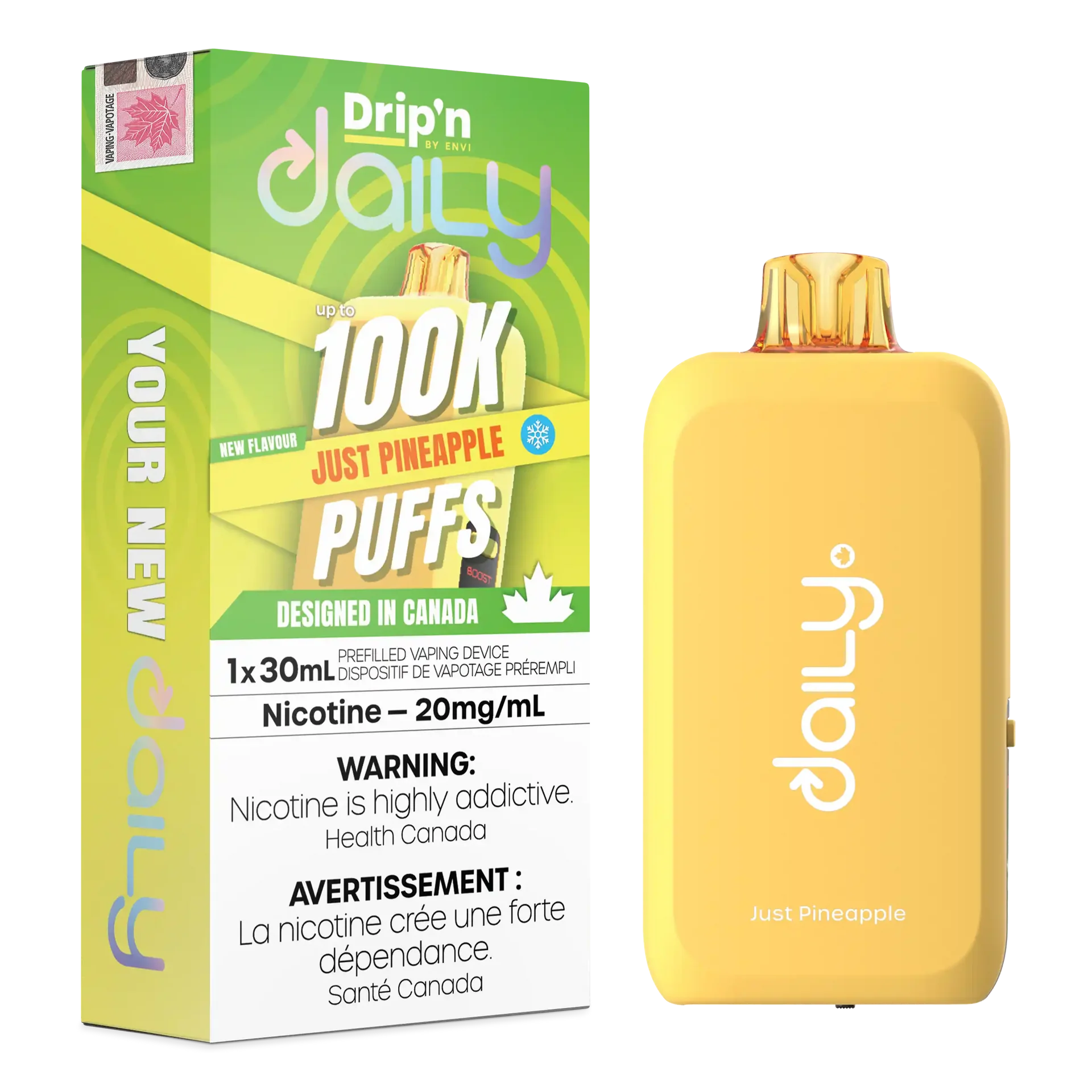 Just Pineapple Drip'N Daily 30mL - Disposable Vape 100K