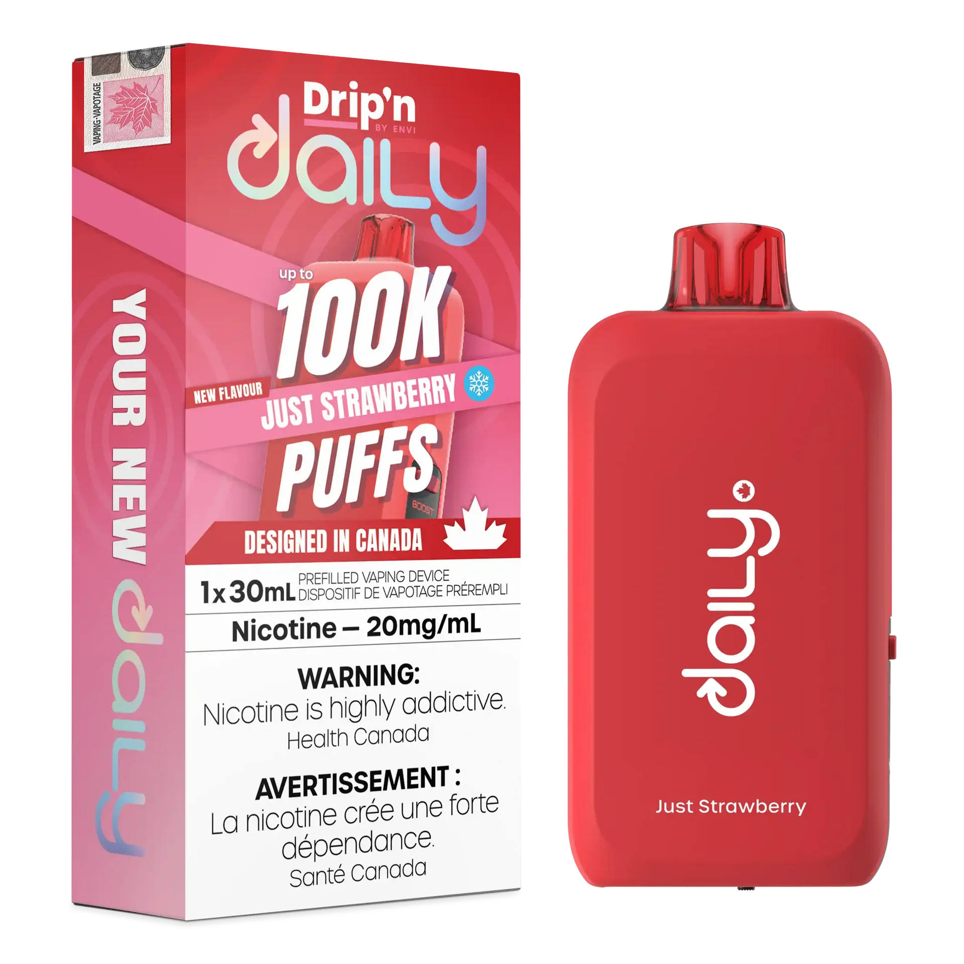 Just Strawberry Drip'N Daily 30mL - Disposable Vape 100K