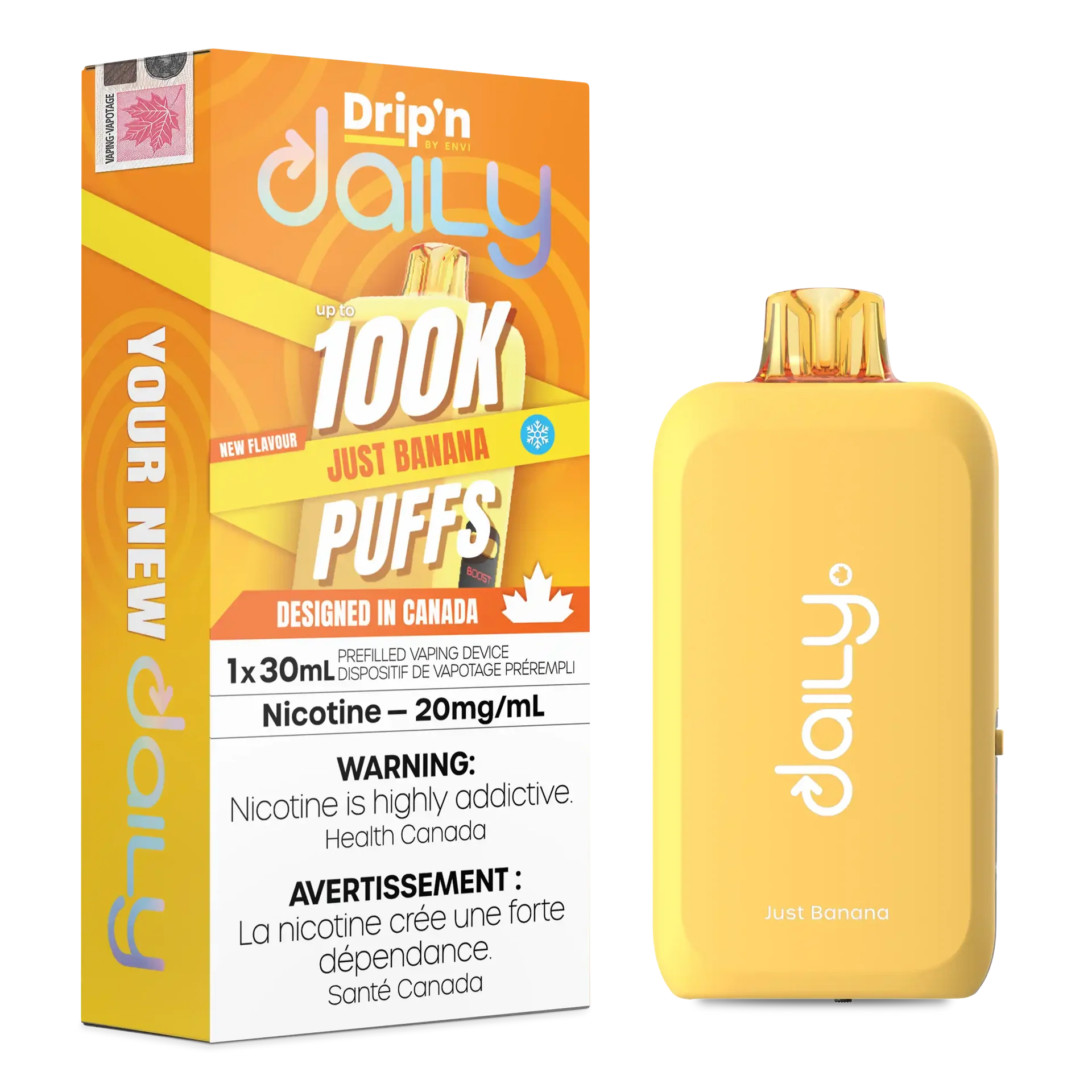 Just Banana Drip'N Daily 30mL - Disposable Vape 100K - view 1
