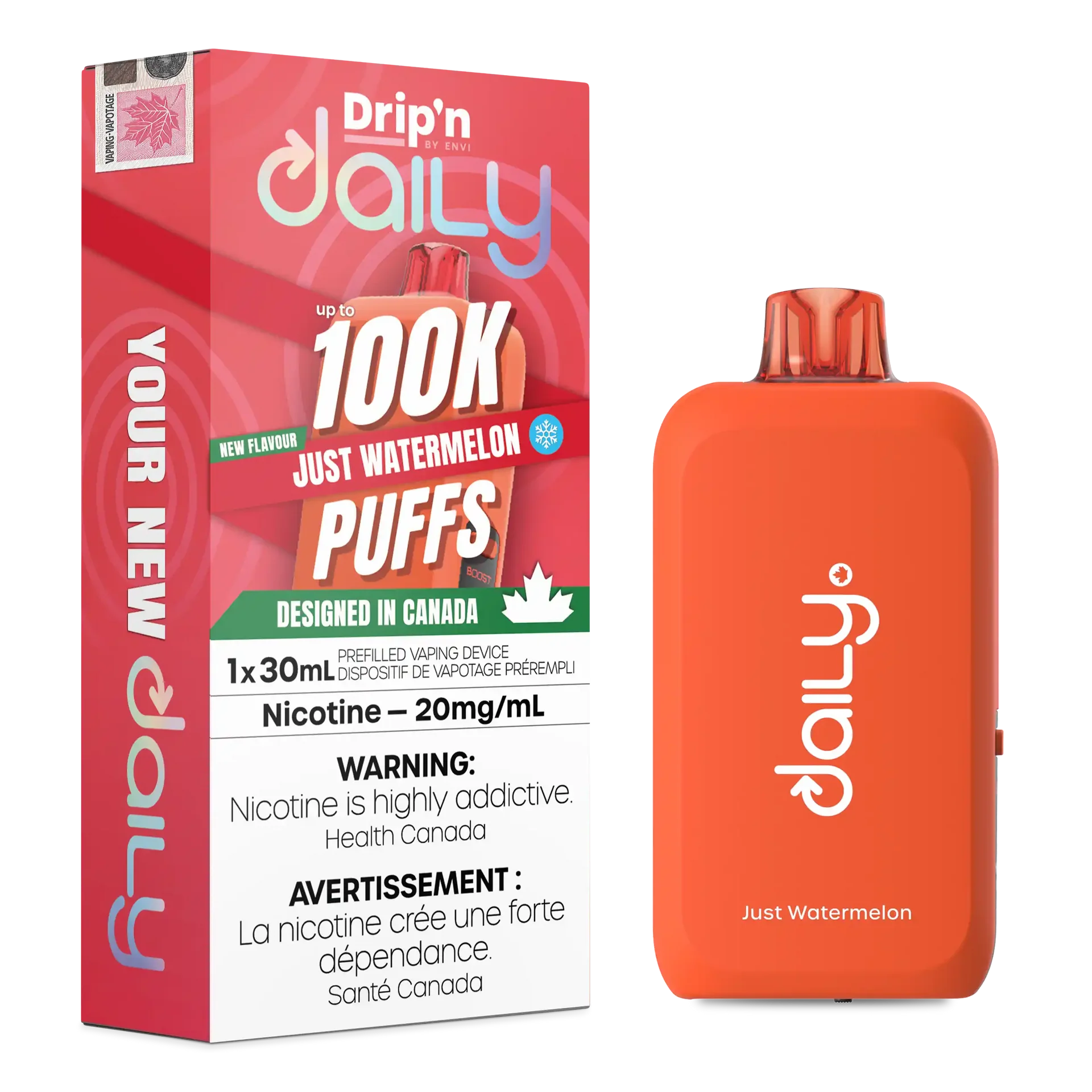 Just Watermelon Drip'N Daily 30mL - Disposable Vape 100K