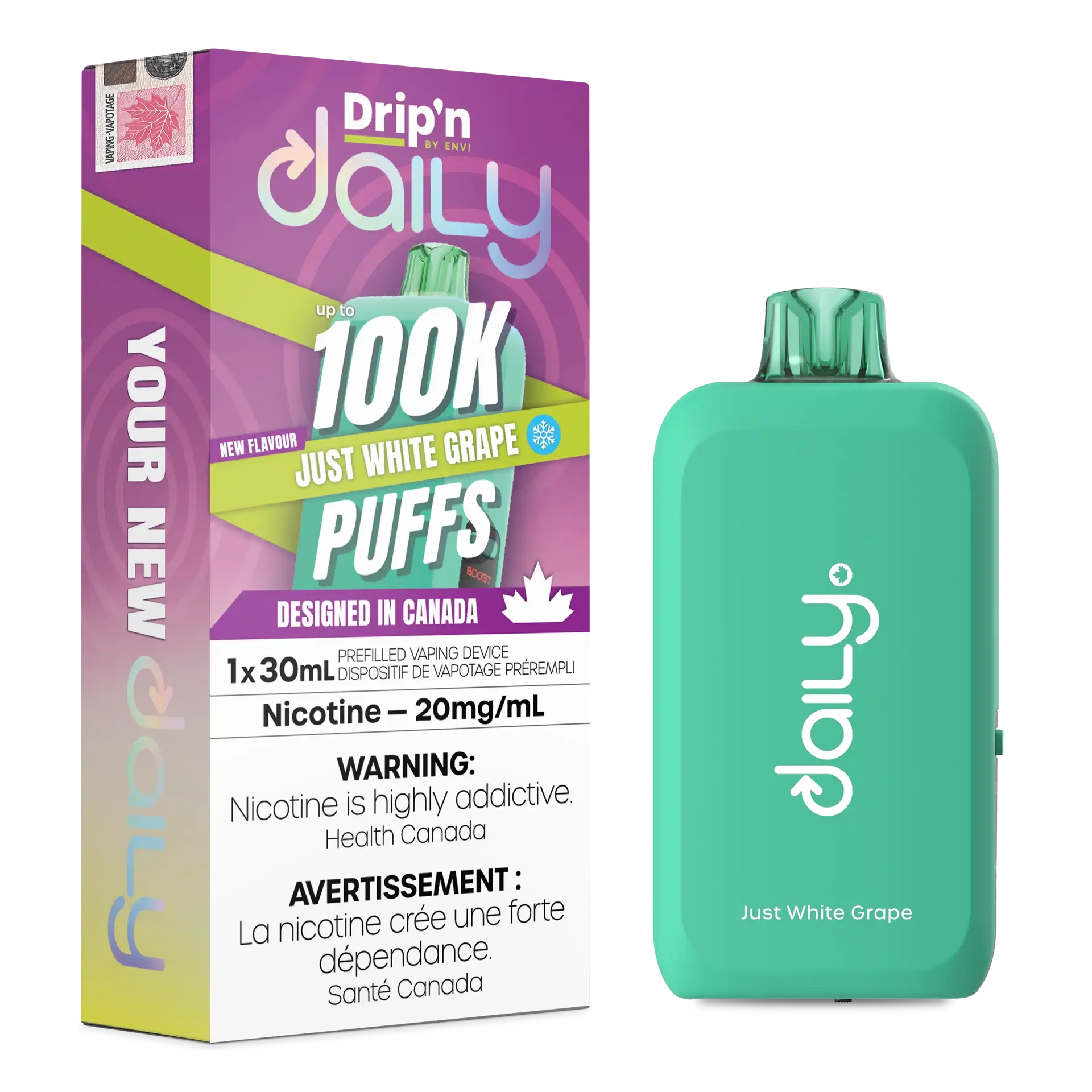 Just White Grape Drip'N Daily 30mL - Disposable Vape 100K