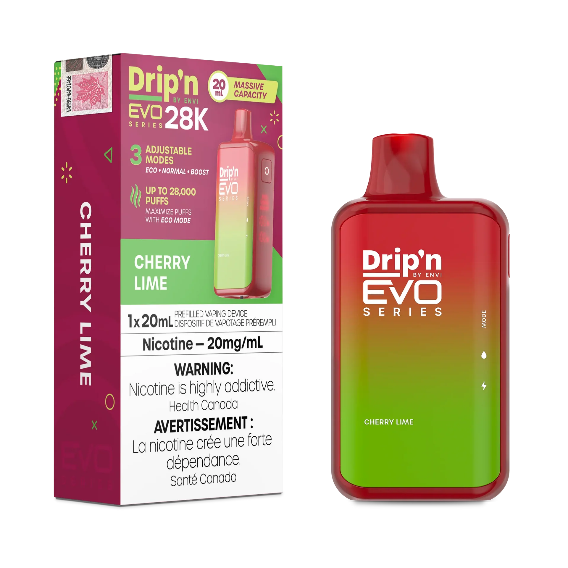Cherry Lime Drip'N Evo - Disposable 28K by DRIP'N