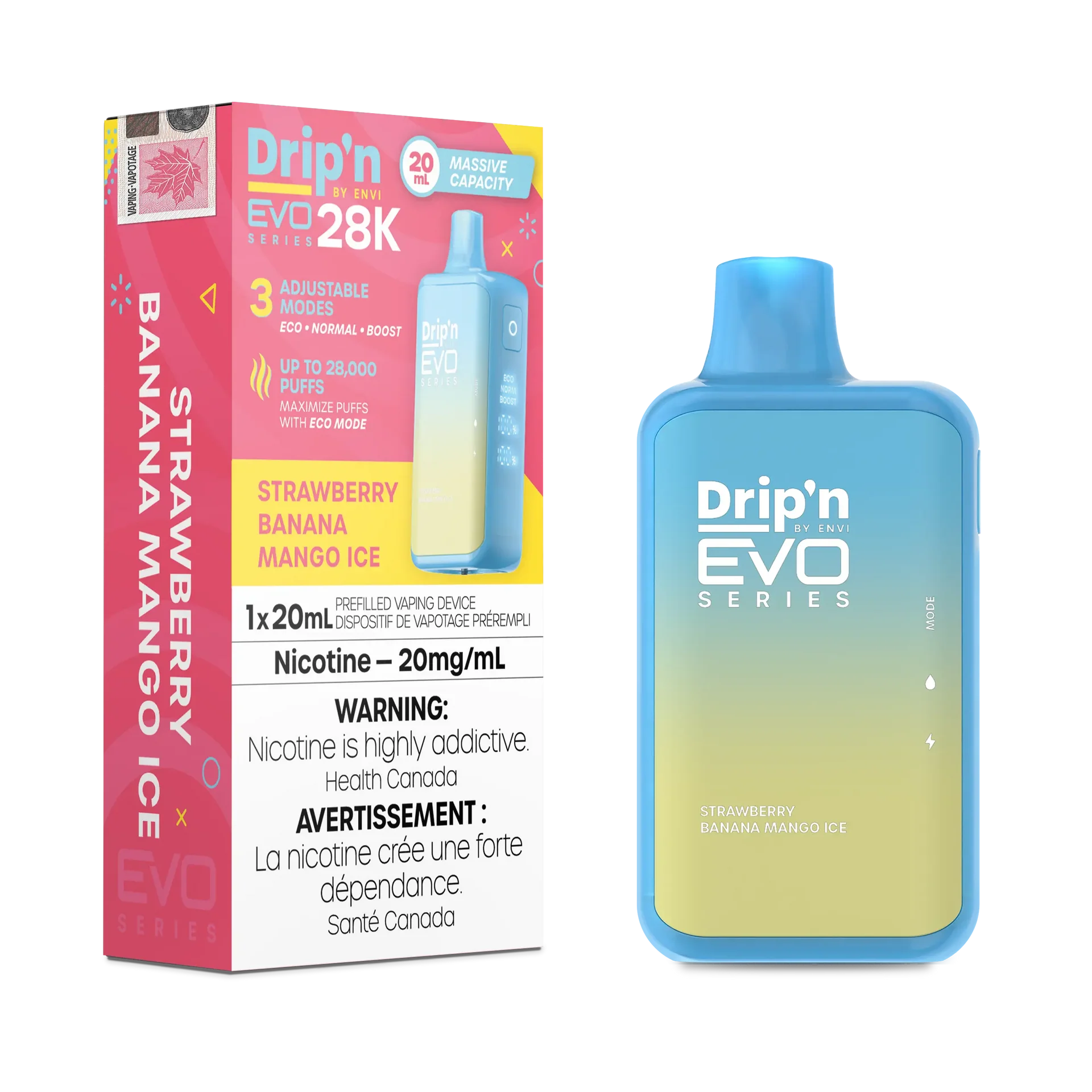 Strawberry Banana Mango Drip'N Evo - Disposable 28K by DRIP'N
