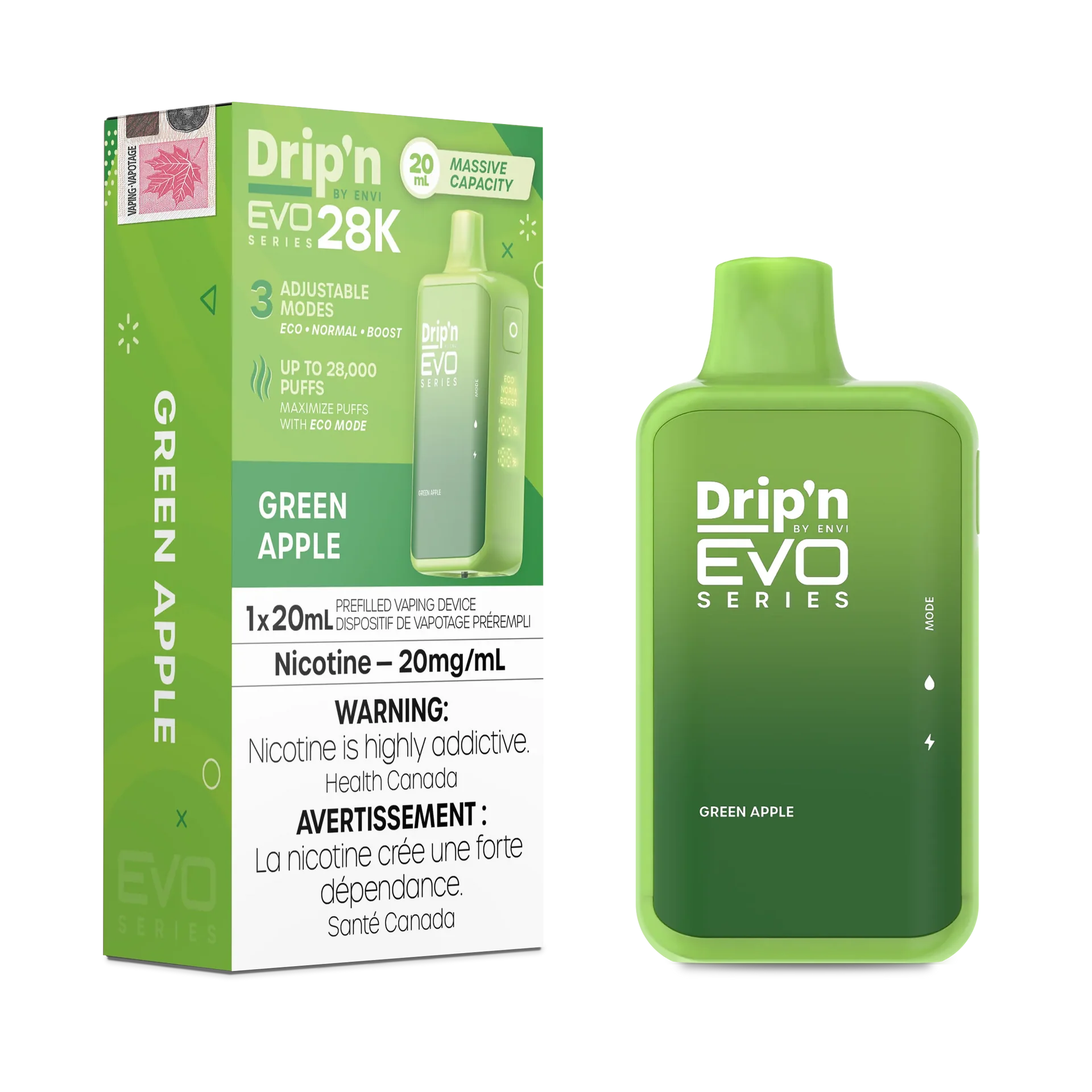 Green Apple Drip'N Evo - Disposable 28K by DRIP'N