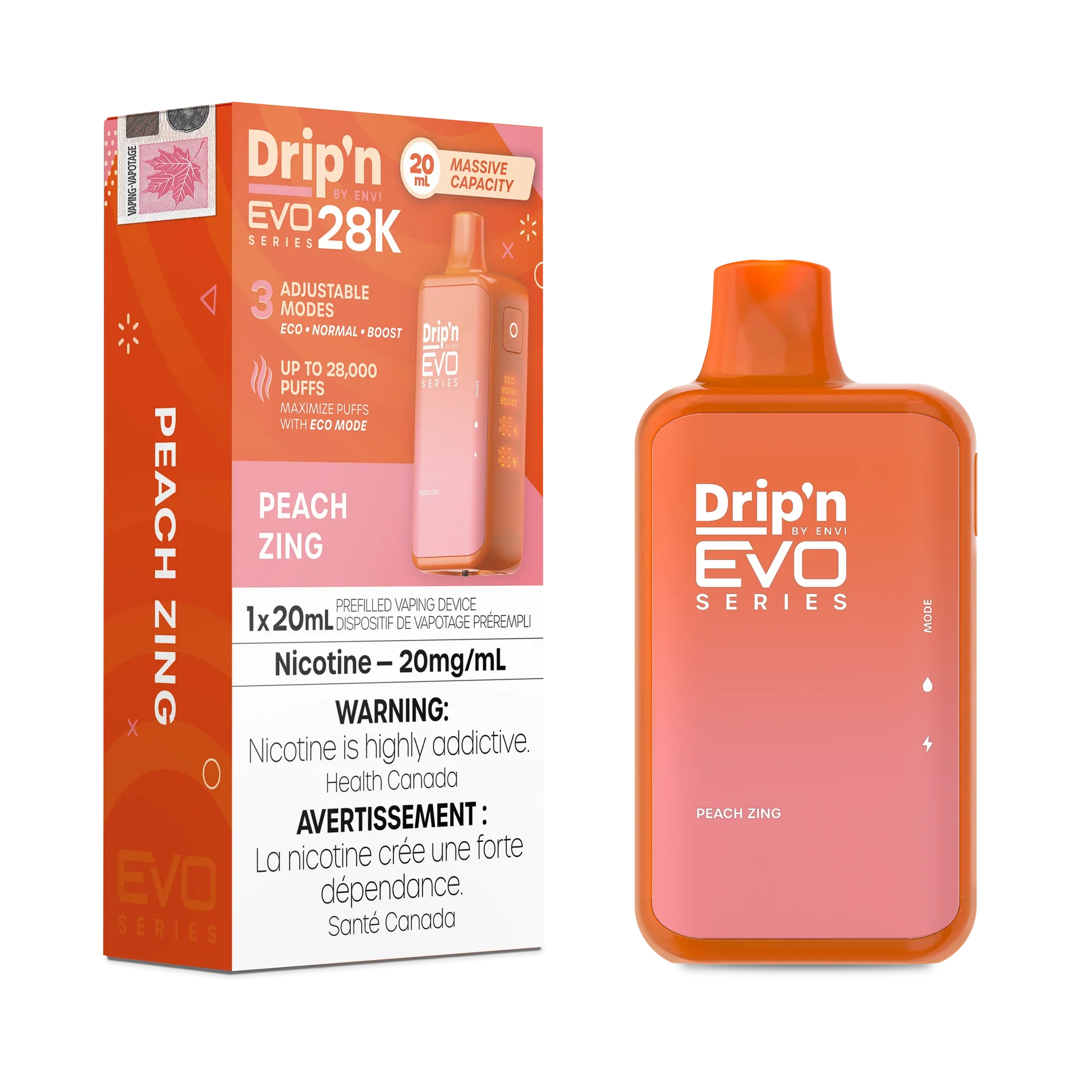 Peach Zing Drip'N Evo - Disposable 28K