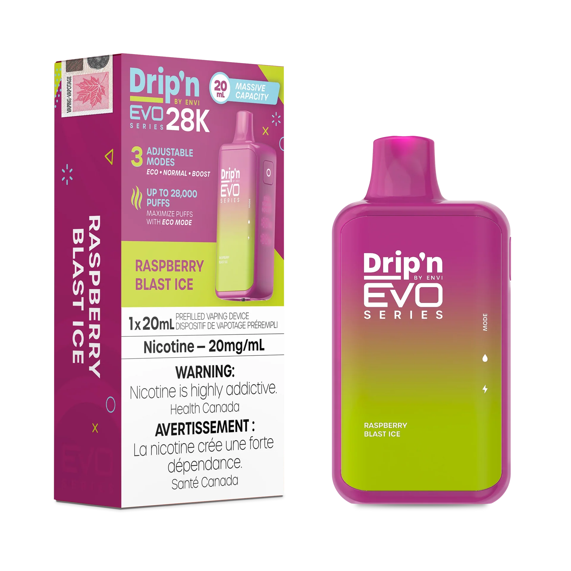 Raspberry Blast lce Drip'N Evo - Disposable 28K