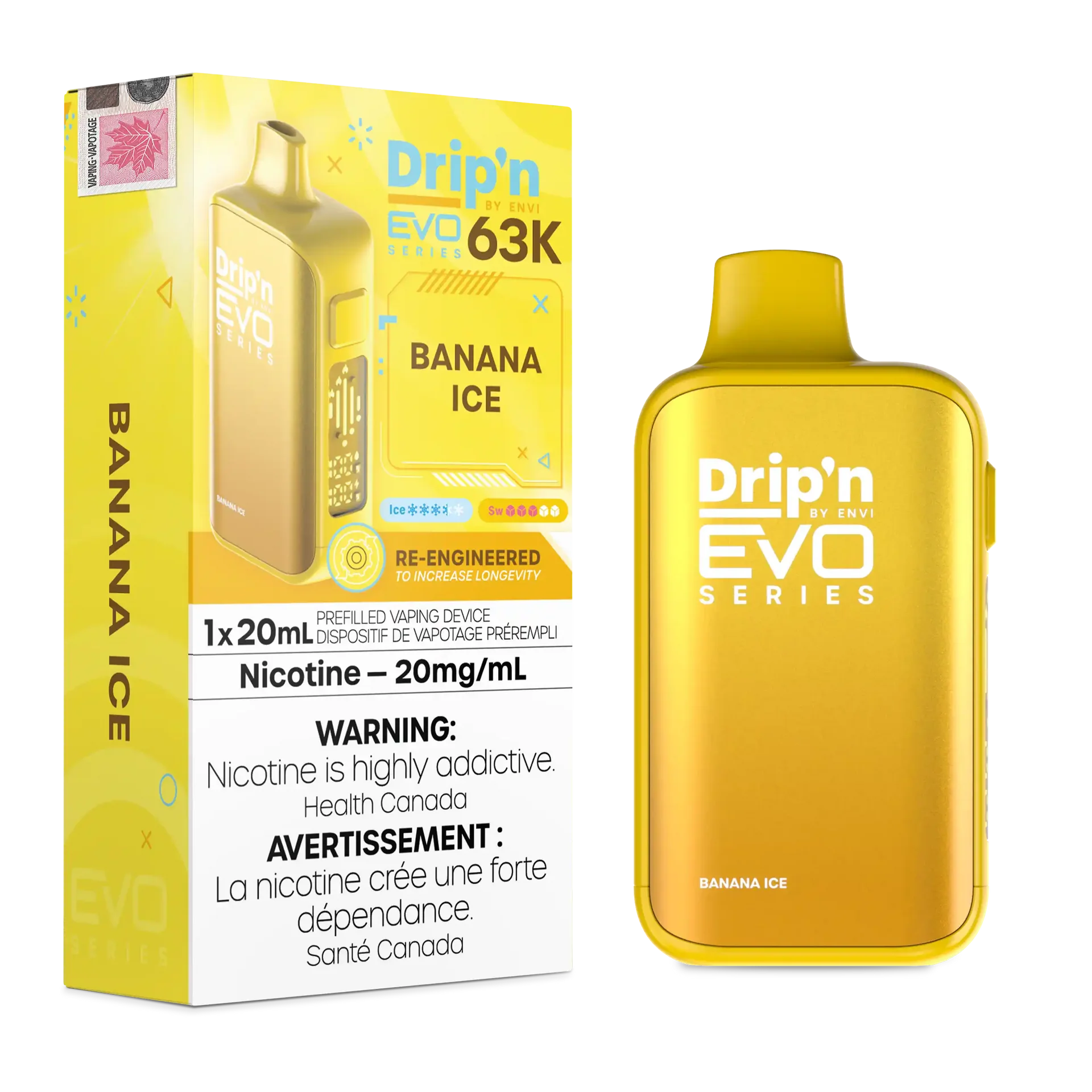 Banana Ice Drip'n by Envi EVO 63K - Disposable Vape