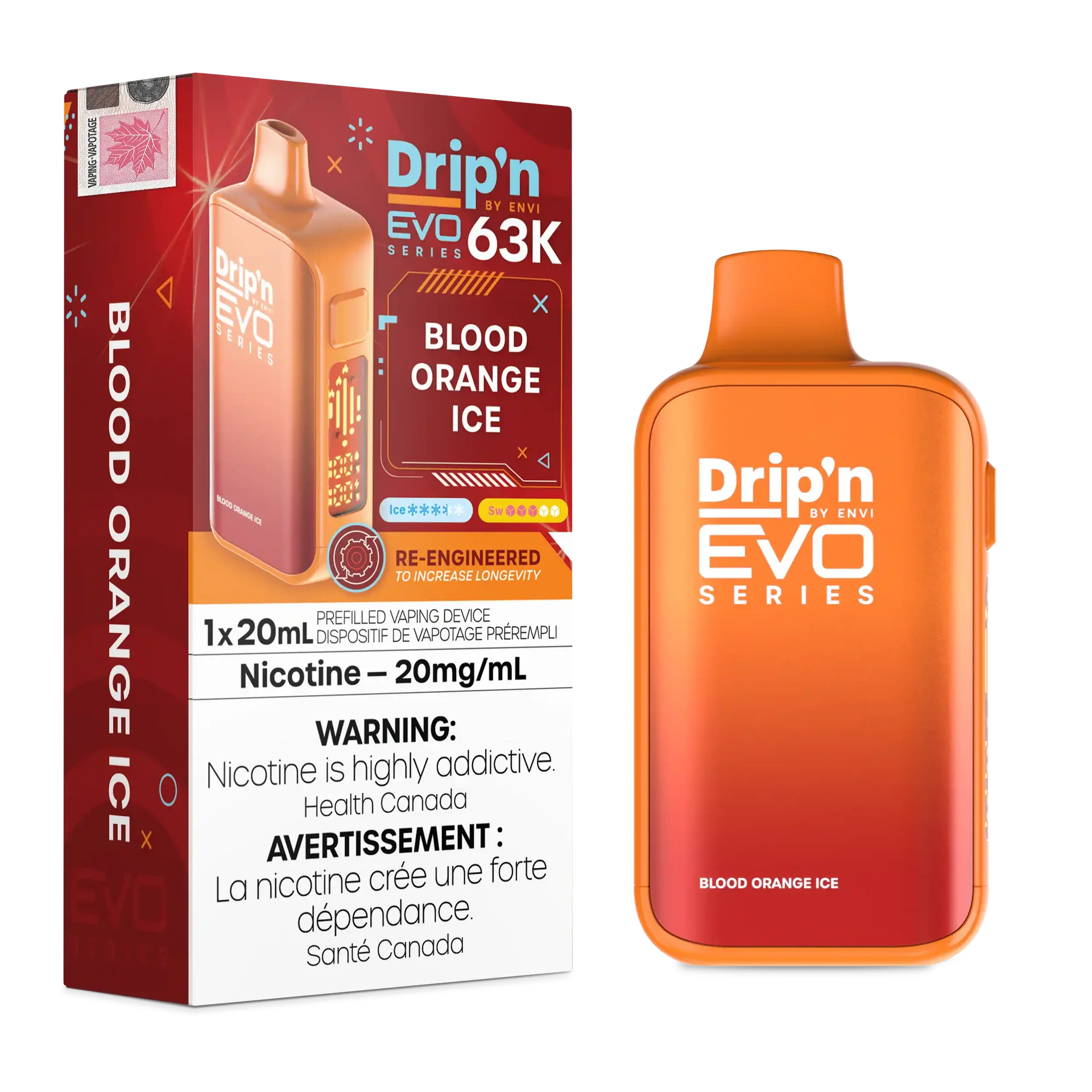 Blood Orange Ice Drip'n by Envi EVO 63K - Disposable Vape