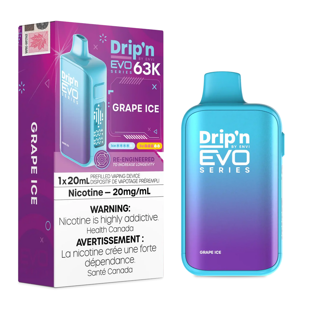 Grape Ice Drip'n by Envi EVO 63K - Disposable Vape by DRIP'N — view 1