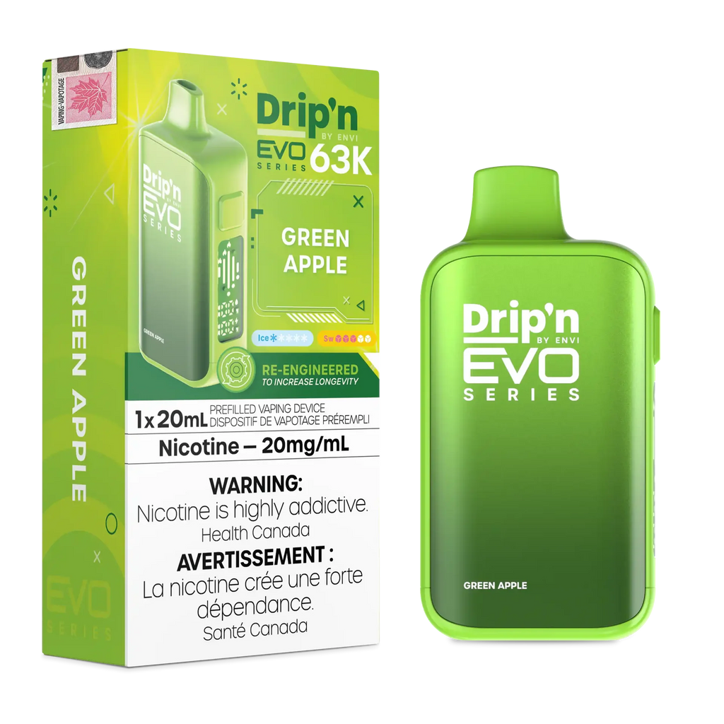 Green Apple Drip'n by Envi EVO 63K - Disposable Vape by DRIP'N — view 1