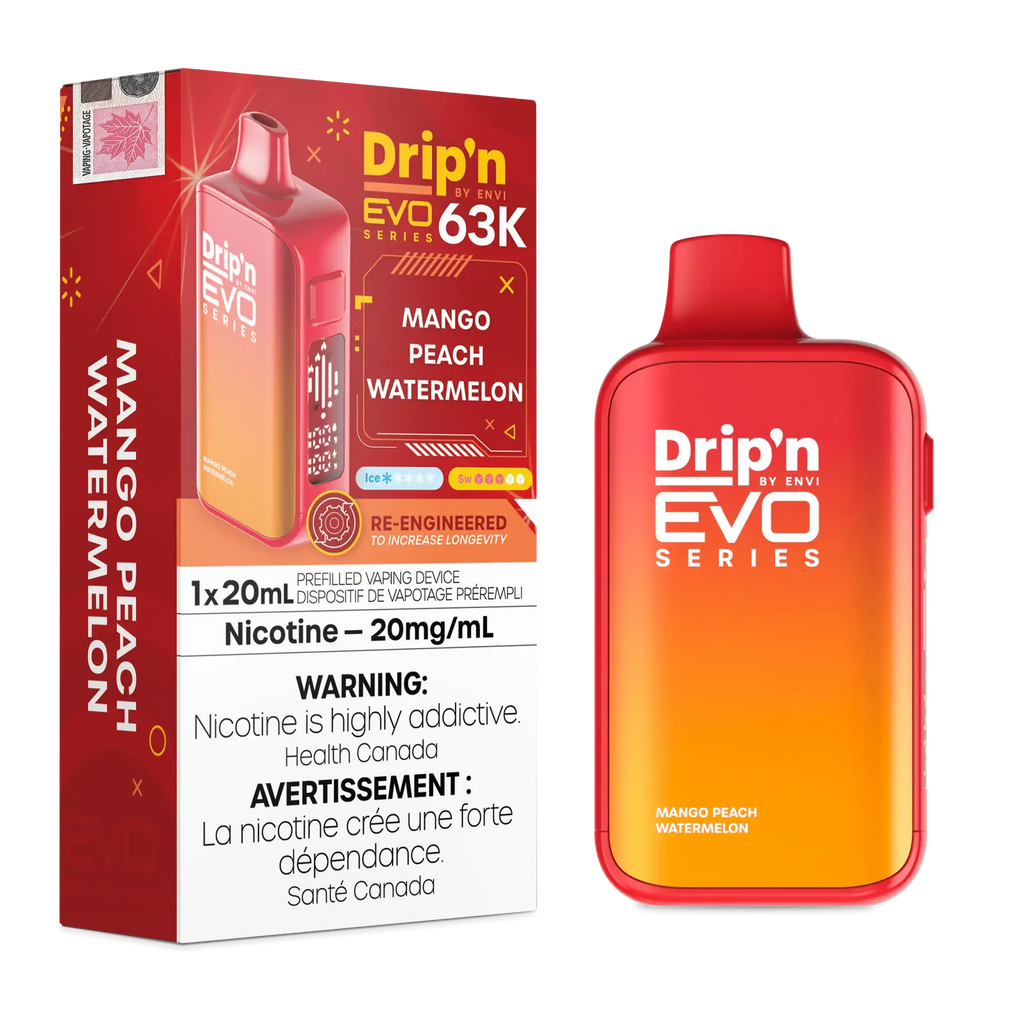 Mango Peach Watermelon Drip'n by Envi EVO 63K - Disposable Vape by DRIP'N — view 1
