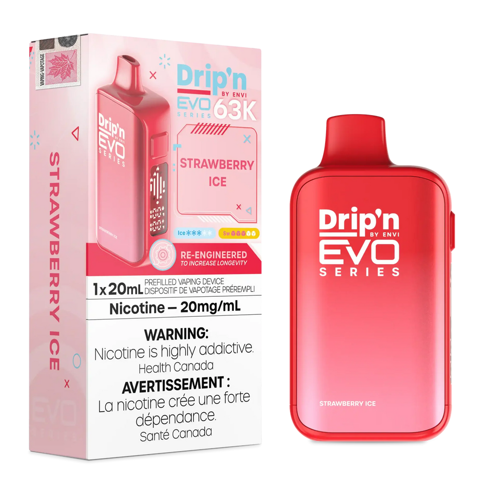 Strawberry Ice Drip'n by Envi EVO 63K - Disposable Vape by DRIP'N — view 1