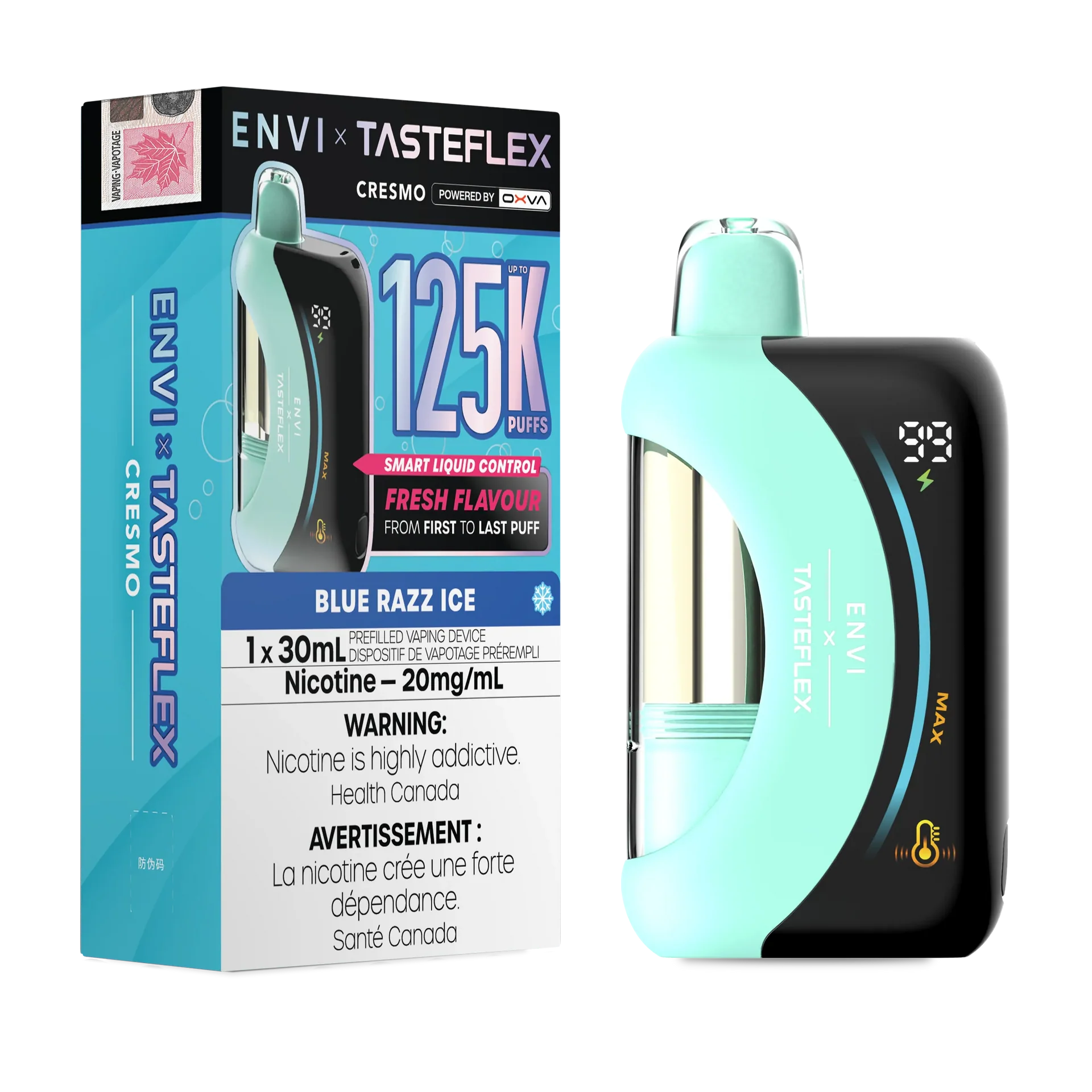 Blue Razz Ice Envi X Tasteflex (Cresmo) - Disposable 125K